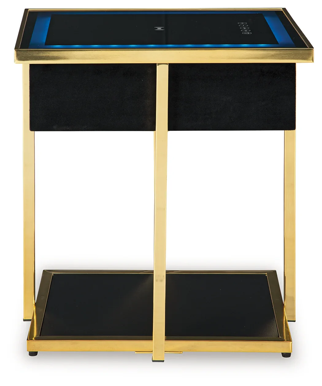 Rexwell - Black / Gold Finish - Accent Table With Speaker - Image 4