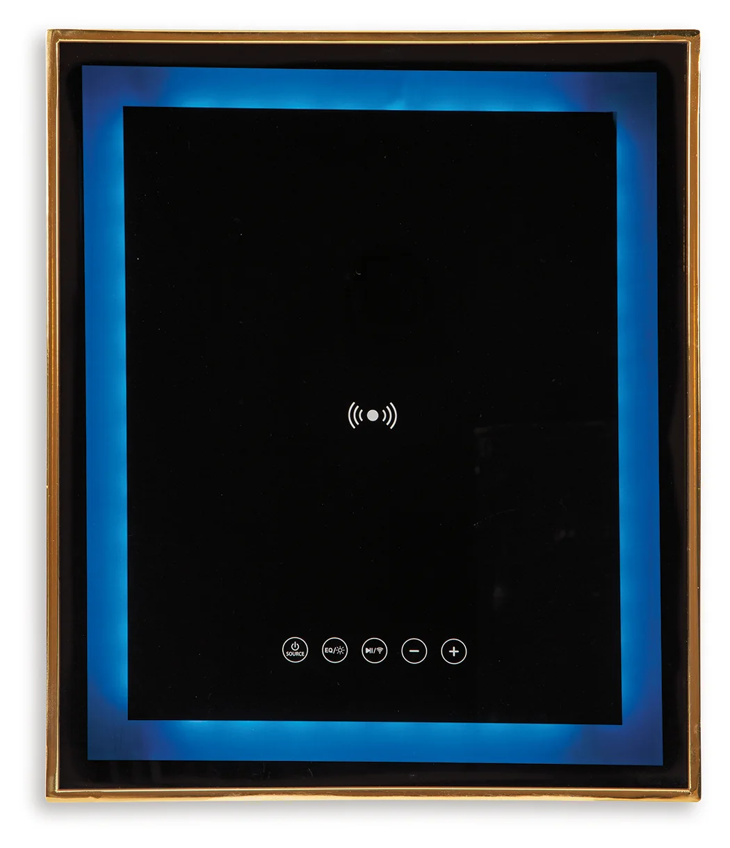 Rexwell - Black / Gold Finish - Accent Table With Speaker - Image 5