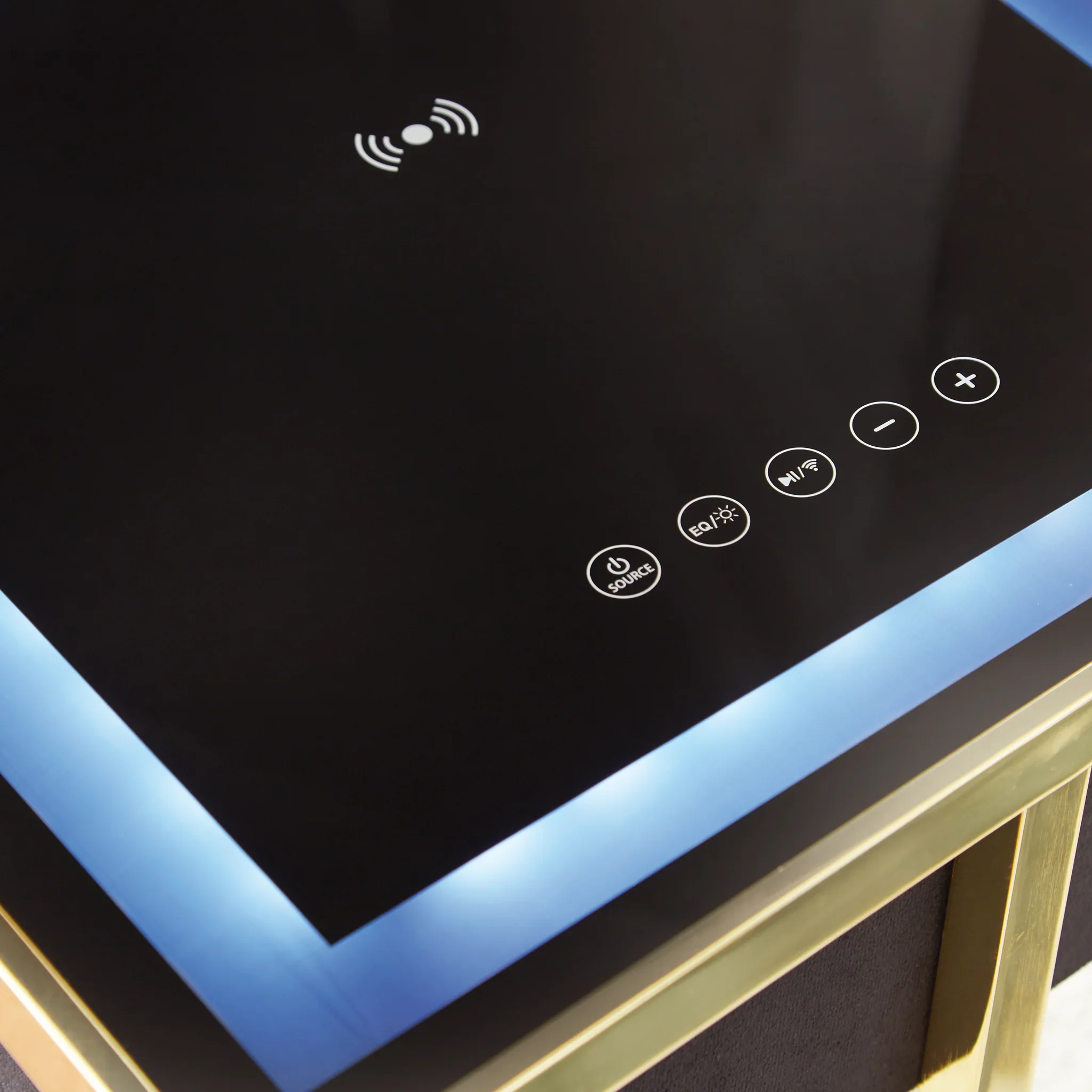 Rexwell - Black / Gold Finish - Accent Table With Speaker - Image 7
