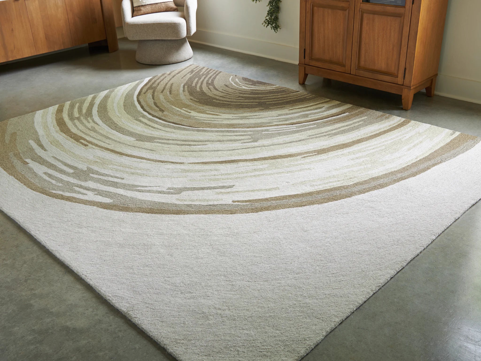 Rizwana - Ivory / Brown / Gray - Large Rug - 8' x 10' - Image 2