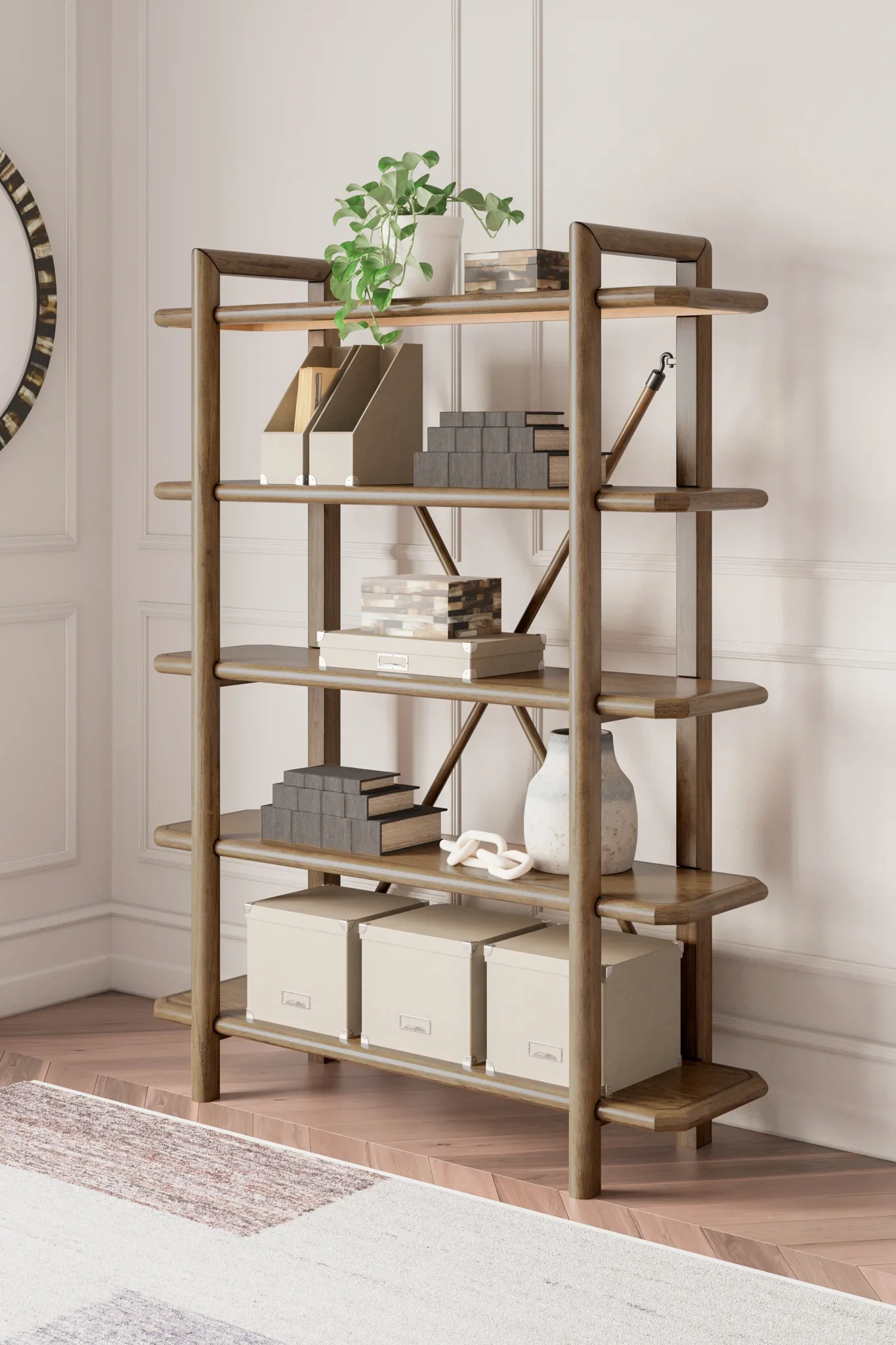 Roanhowe - Brown - Bookcase - Image 2