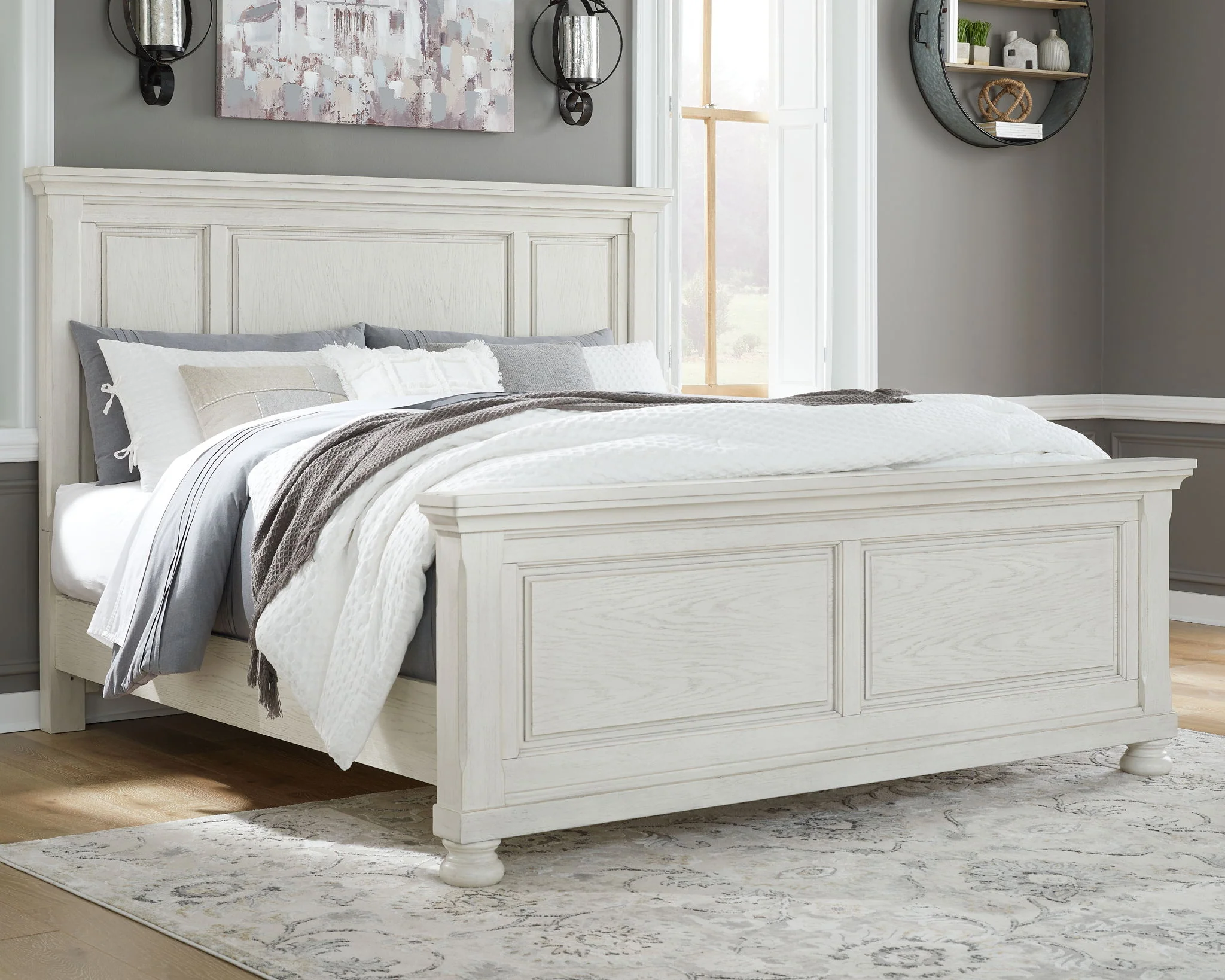 Robbinsdale - Antique White - California King Panel Bed - Image 2