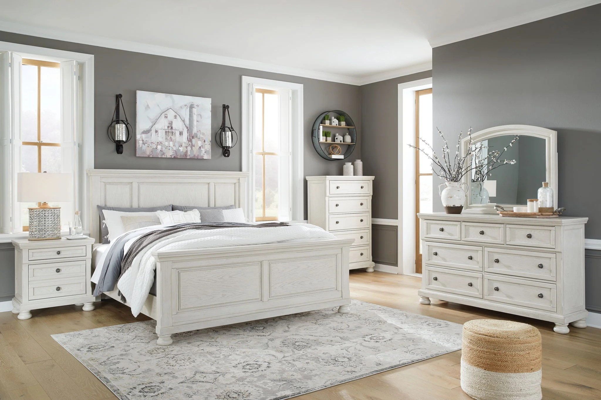 Robbinsdale - Antique White - California King Panel Bed - Image 4