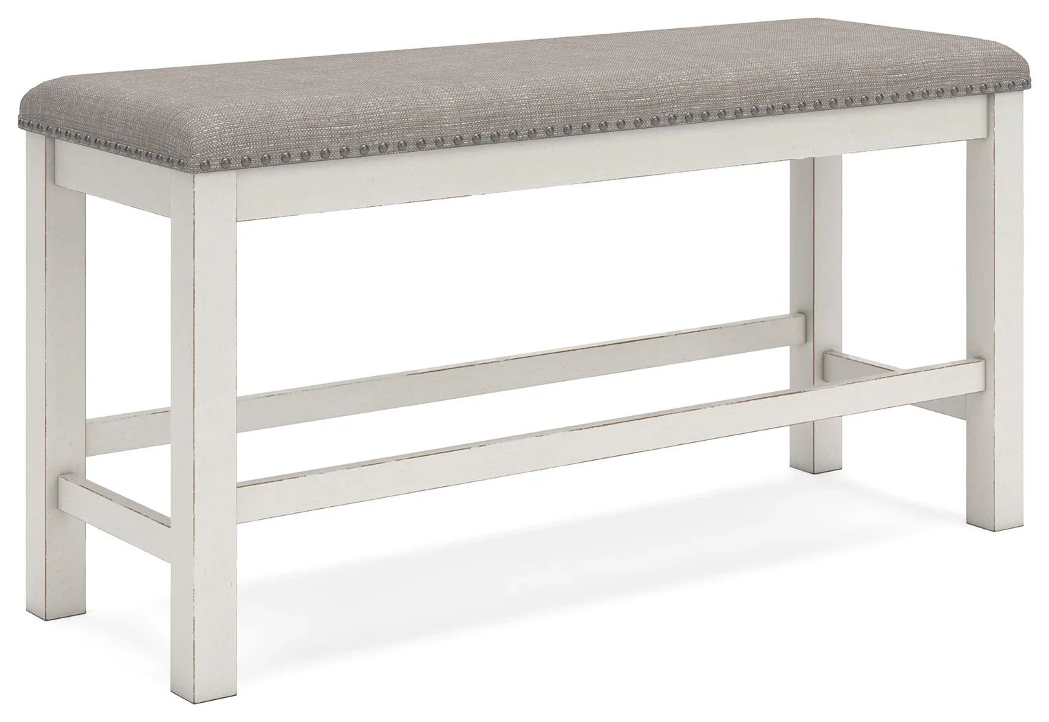 Robbinsdale - Antique White - Dbl Counter Height Upholstered Dining Bench - Image 2
