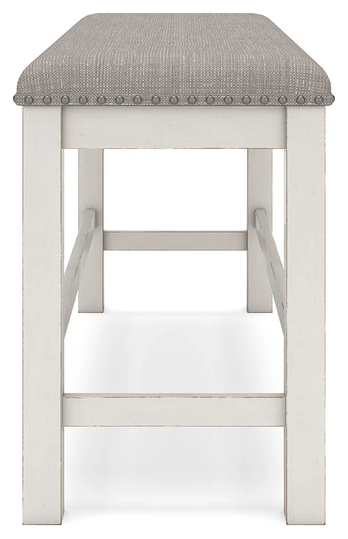 Robbinsdale - Antique White - Dbl Counter Height Upholstered Dining Bench - Image 7