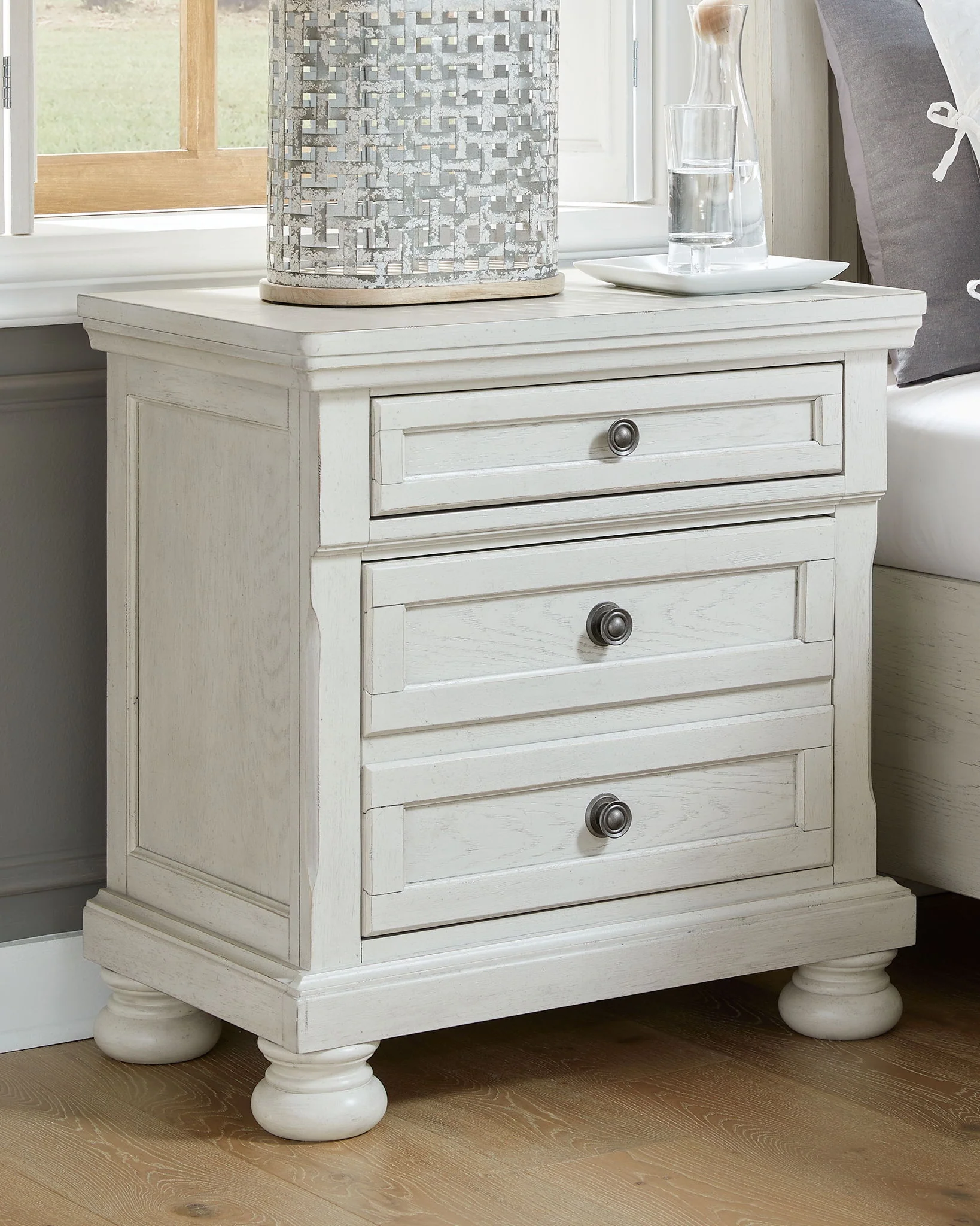 Robbinsdale - Antique White - Two Drawer Night Stand - Image 2