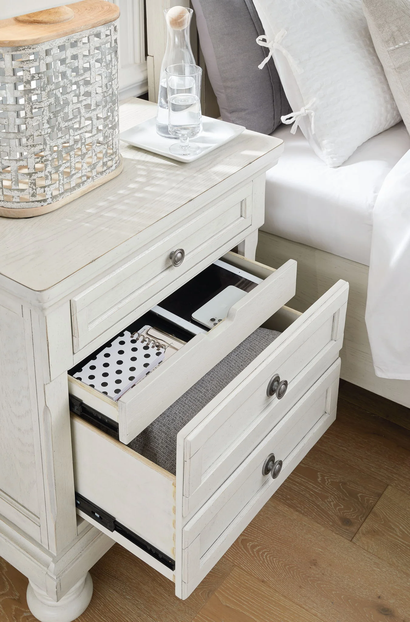 Robbinsdale - Antique White - Two Drawer Night Stand - Image 4