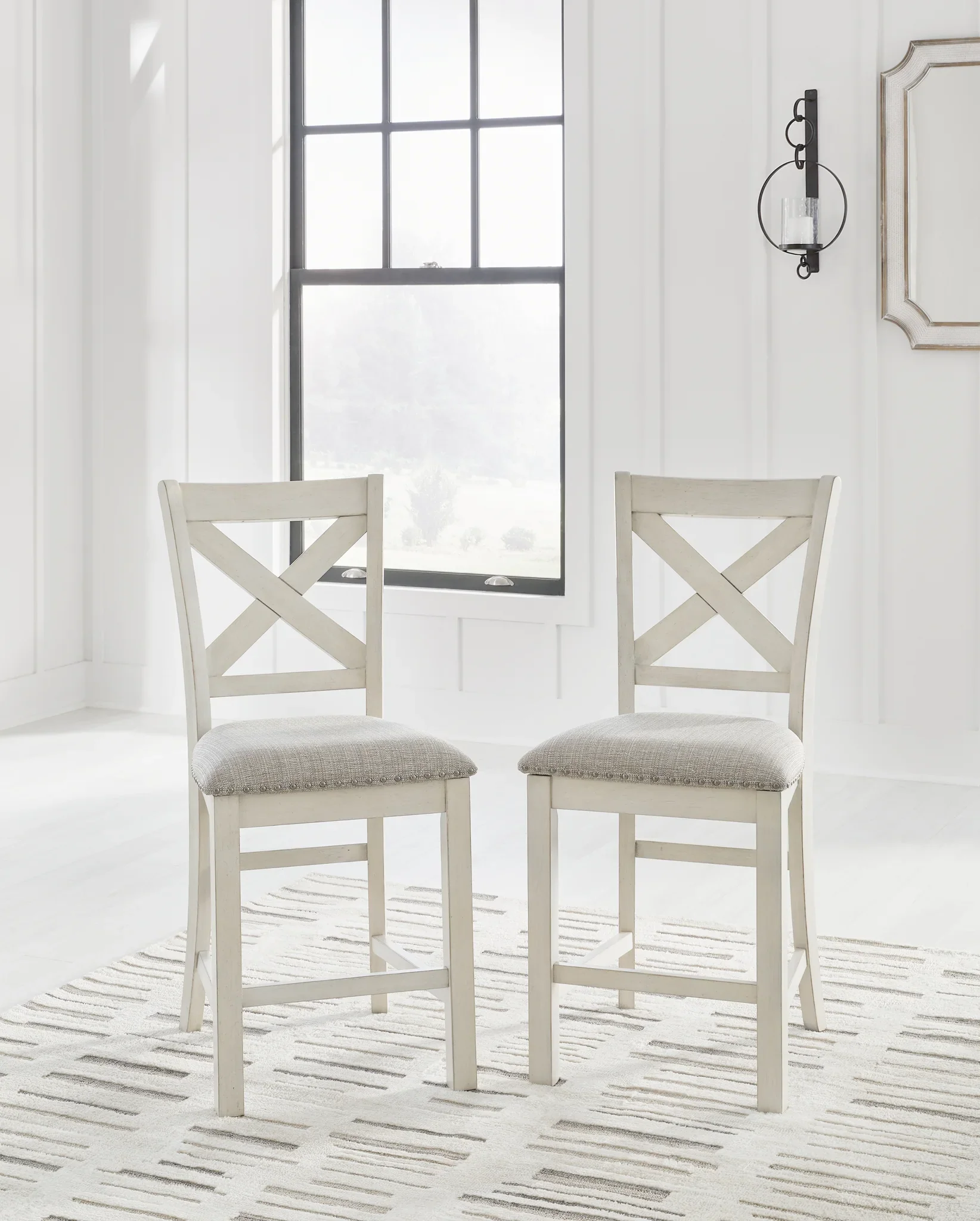 Robbinsdale - Antique White - Upholstered Barstool (Set of 2) - Image 2