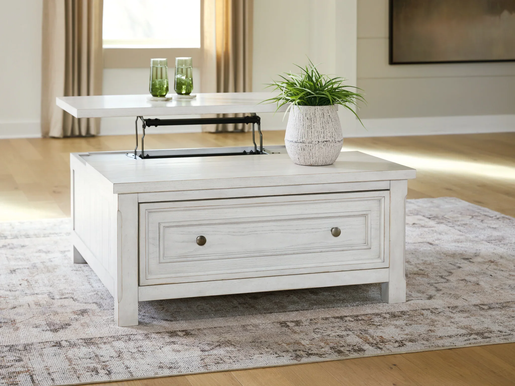 Robbinsdale - Lift Top Cocktail Table - Antique White - Image 6