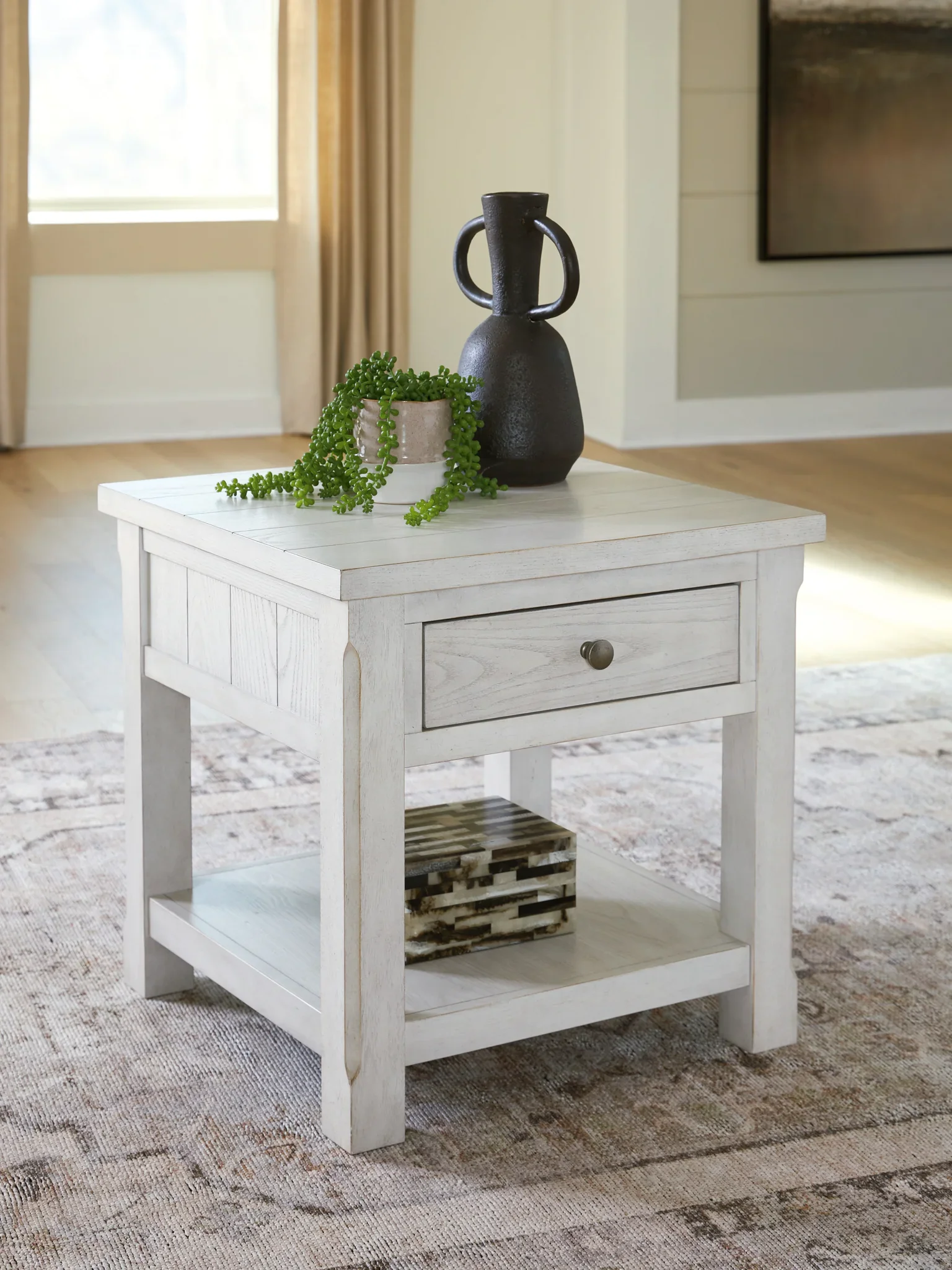 Robbinsdale - Square End Table - Antique White - Image 2
