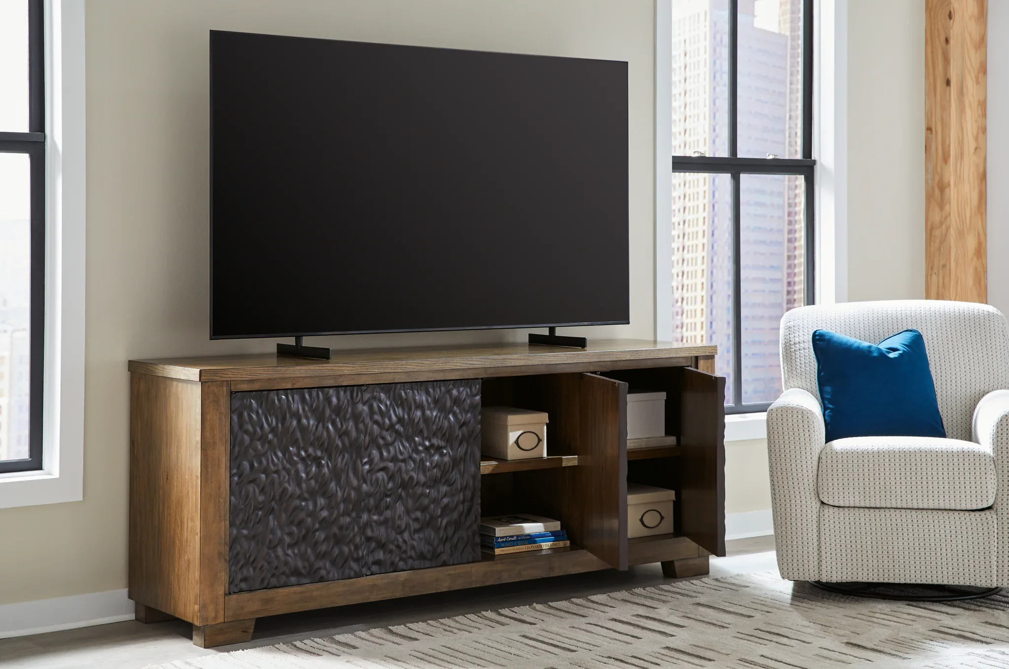 Rosswain - Warm Brown - Extra Large TV Stand - Image 7