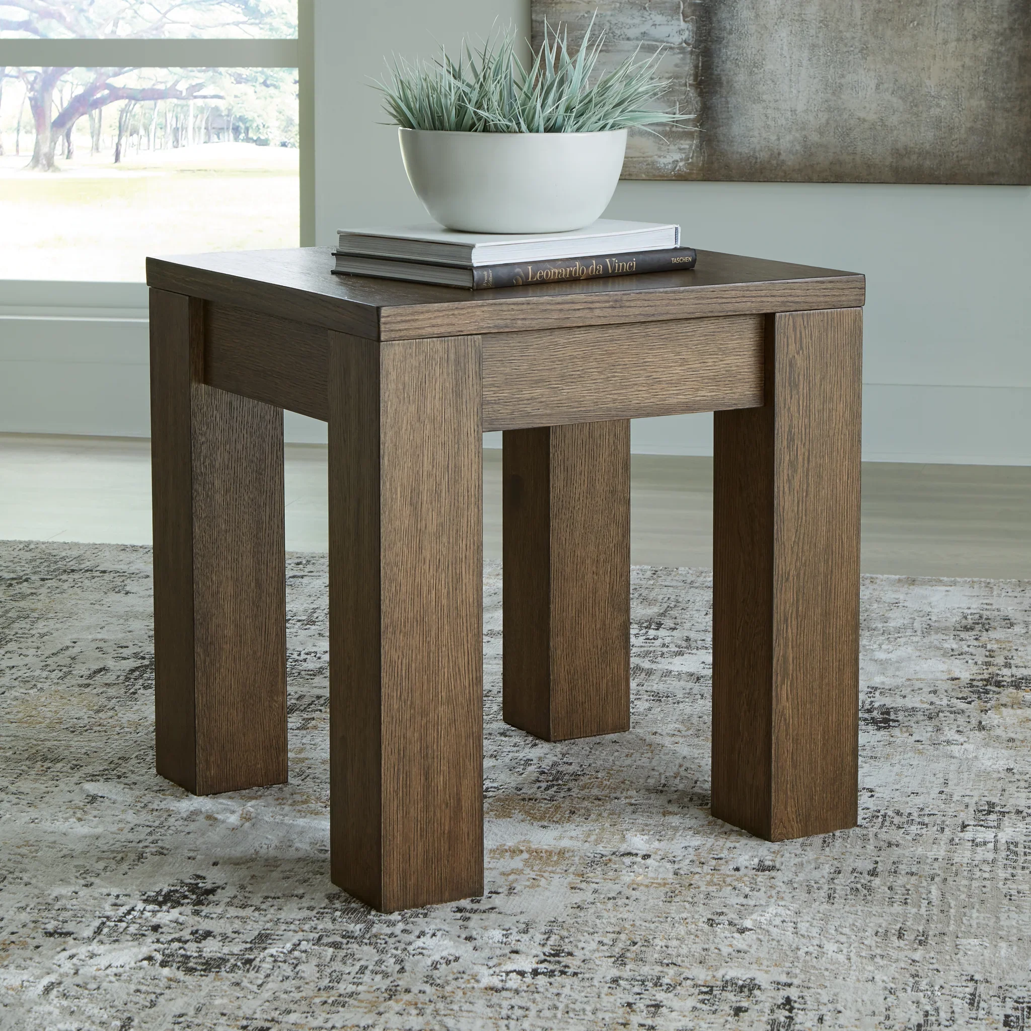 Rosswain - Warm Brown - Square End Table - Image 2
