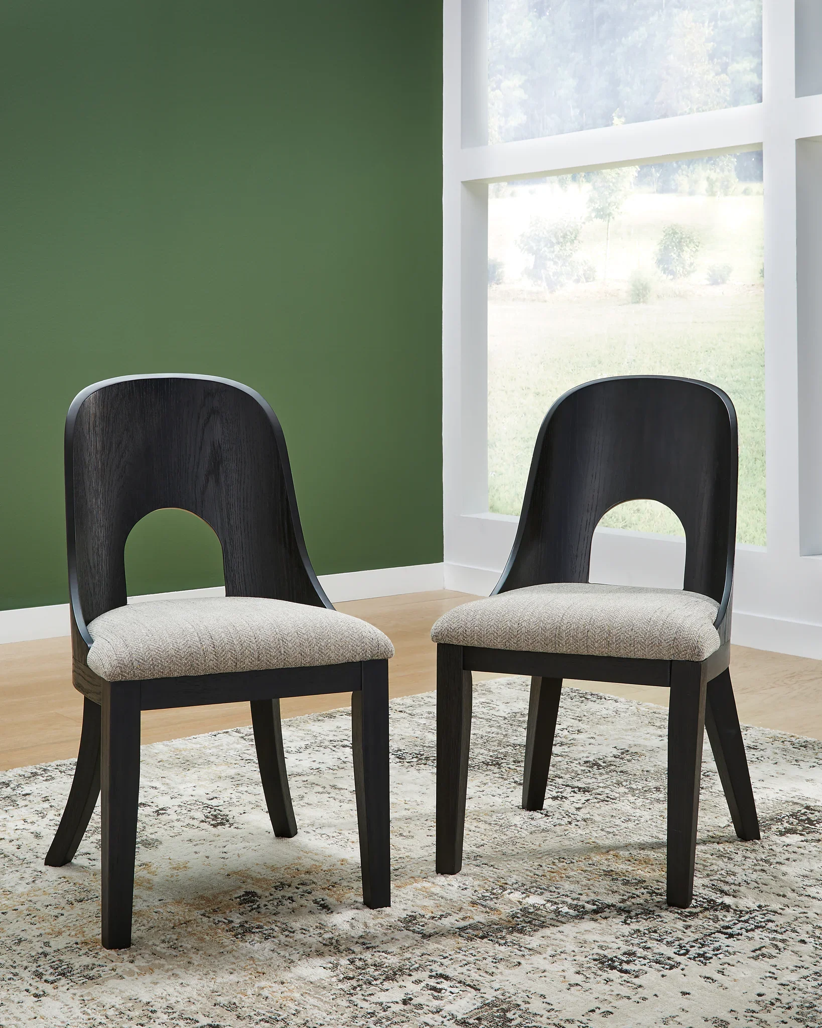 Rowanbeck - Black - 8 Pc. - Dining Table, 4 Side Chairs, 2 Arm Chairs, Server - Image 4
