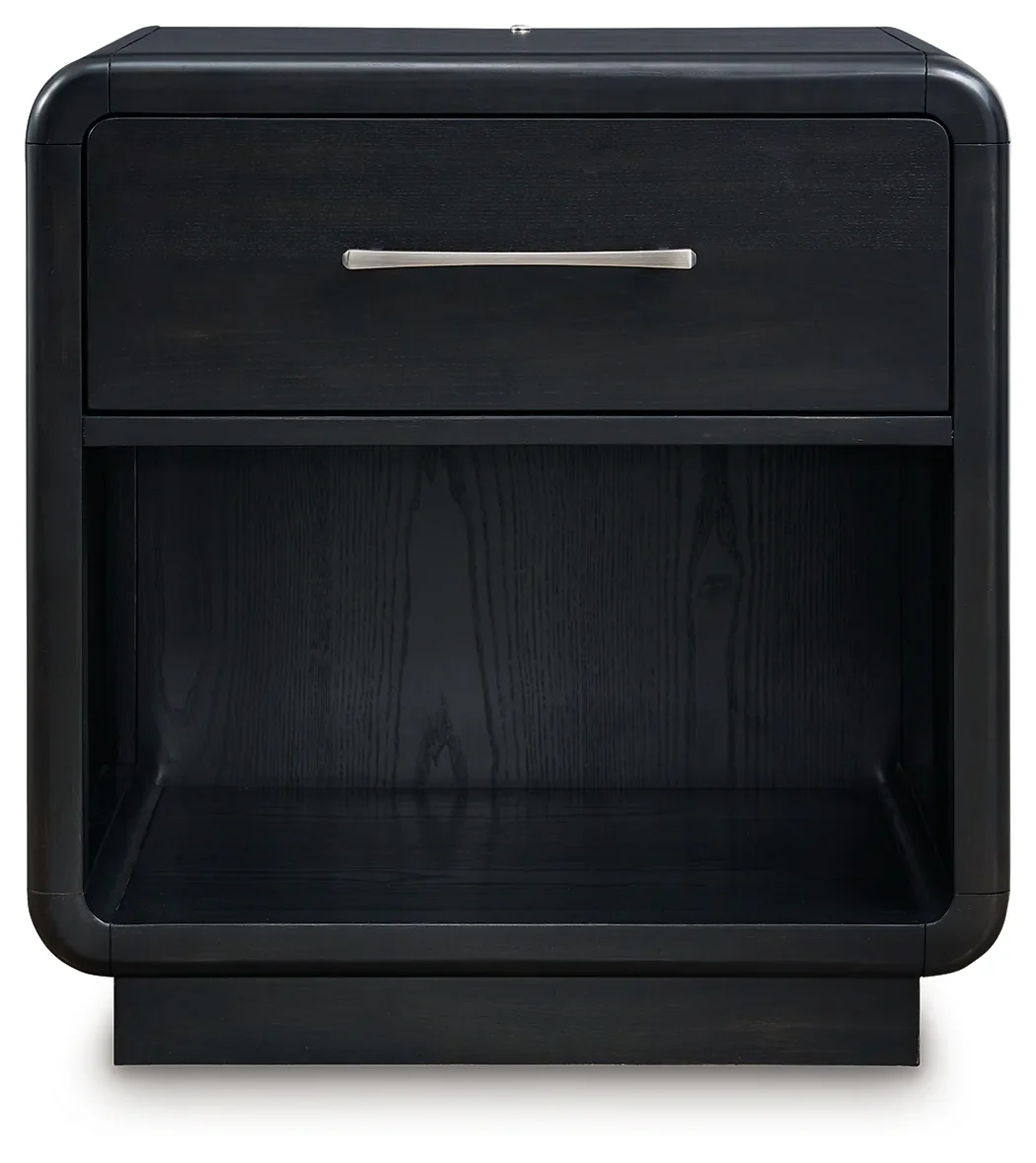 Rowanbeck - Black - One Drawer Night Stand - Image 4