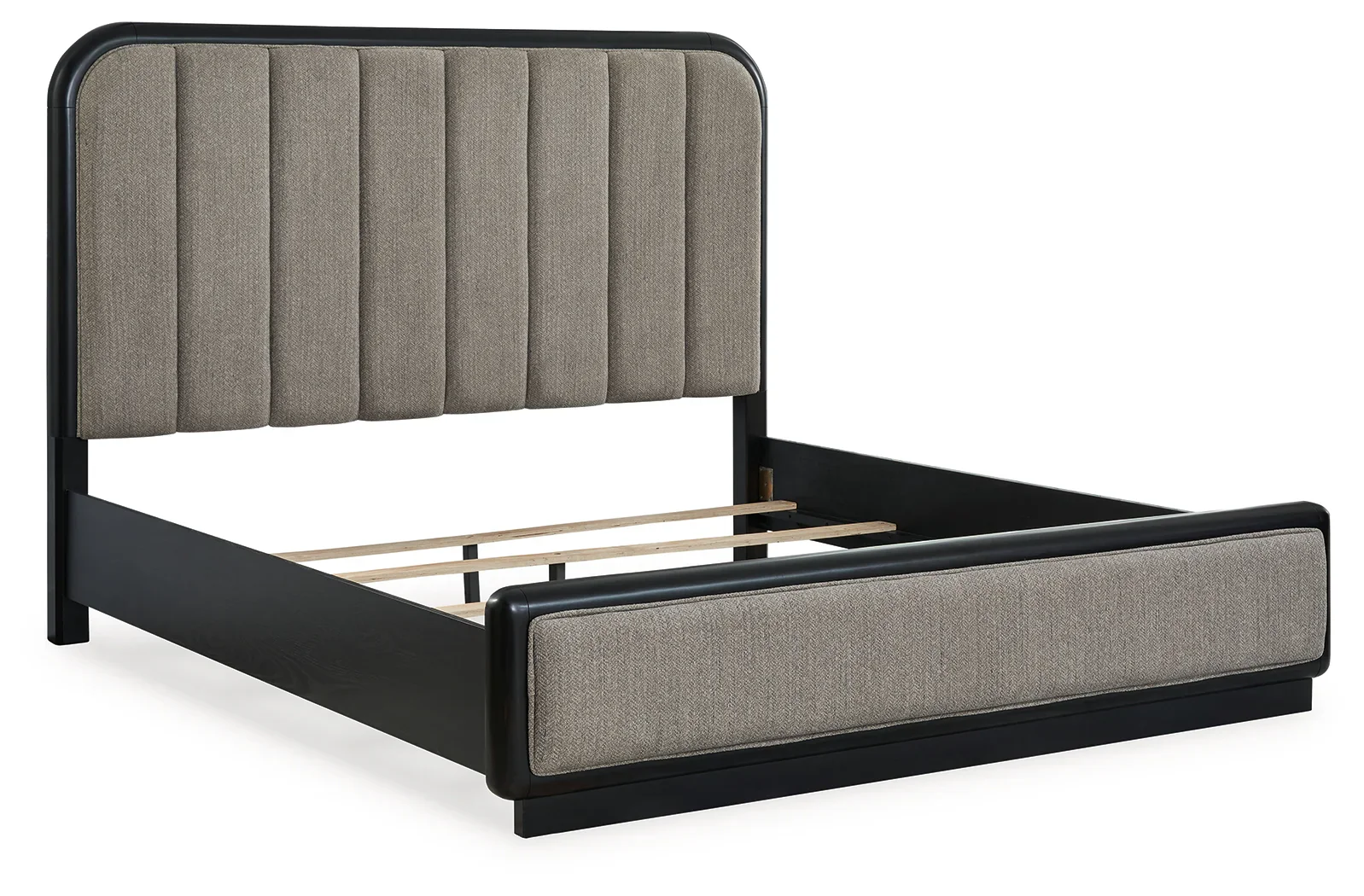 Rowanbeck - Gray / Black - California King Upholstered Panel Bed - Image 3