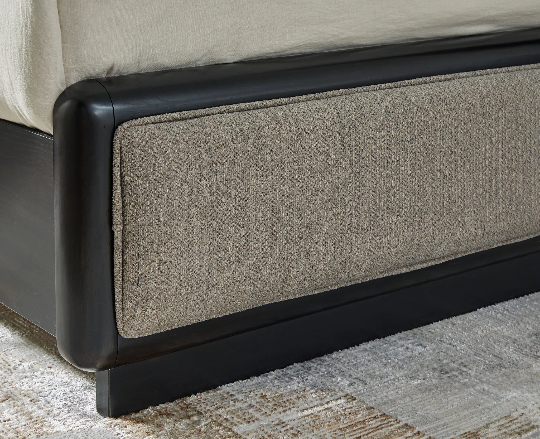 Rowanbeck - Gray / Black - California King Upholstered Panel Bed - Image 7