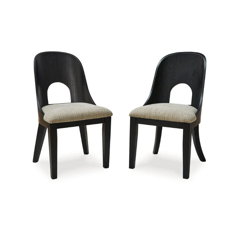 Rowanbeck - Gray / Black - Dining Upholstered Side Chair (Set of 2)