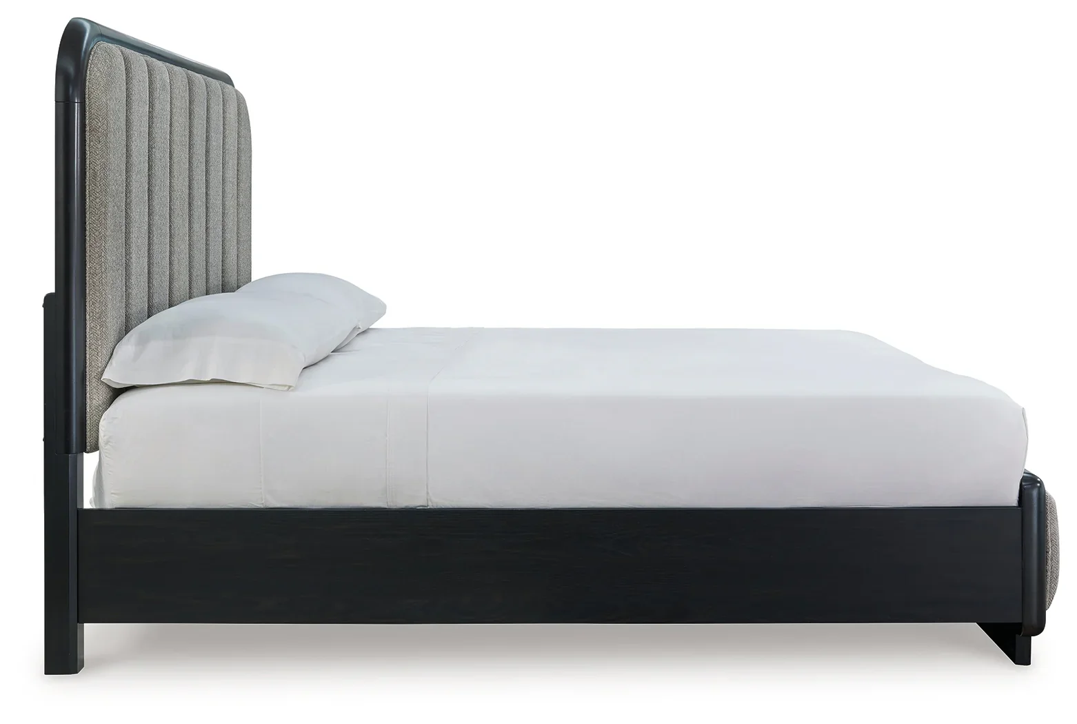 Rowanbeck - Gray / Black - King Upholstered Panel Bed - Image 5