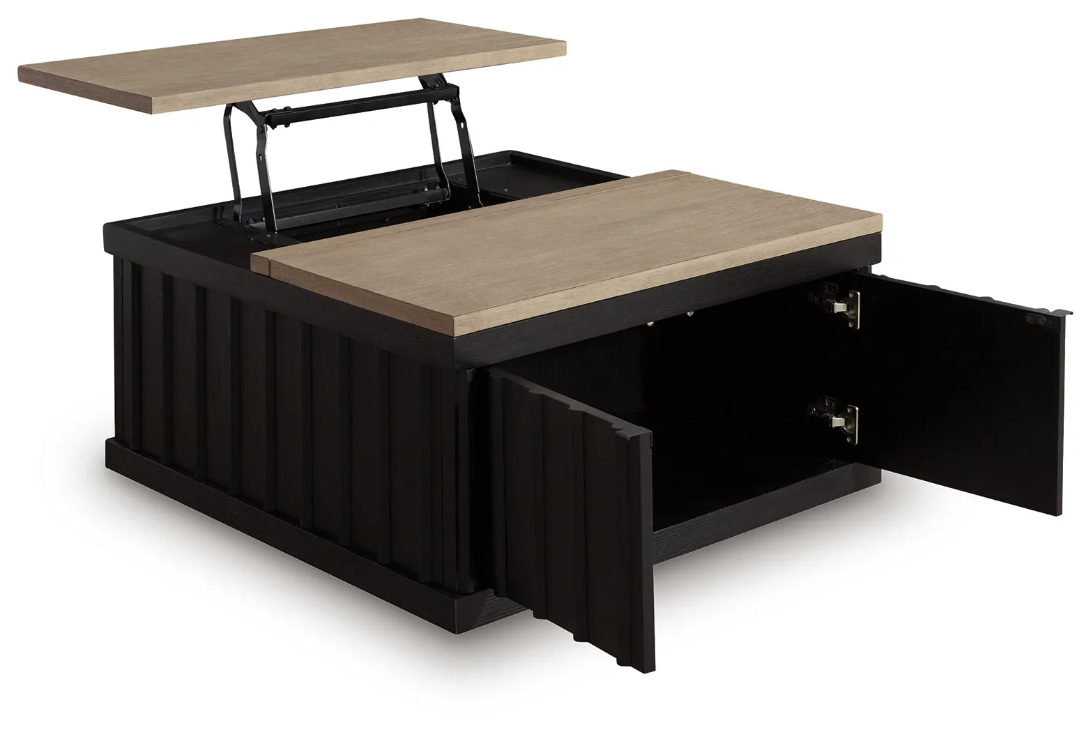 Rylandyn - Lift Top Cocktail Table - Black / Light Brown - Image 3