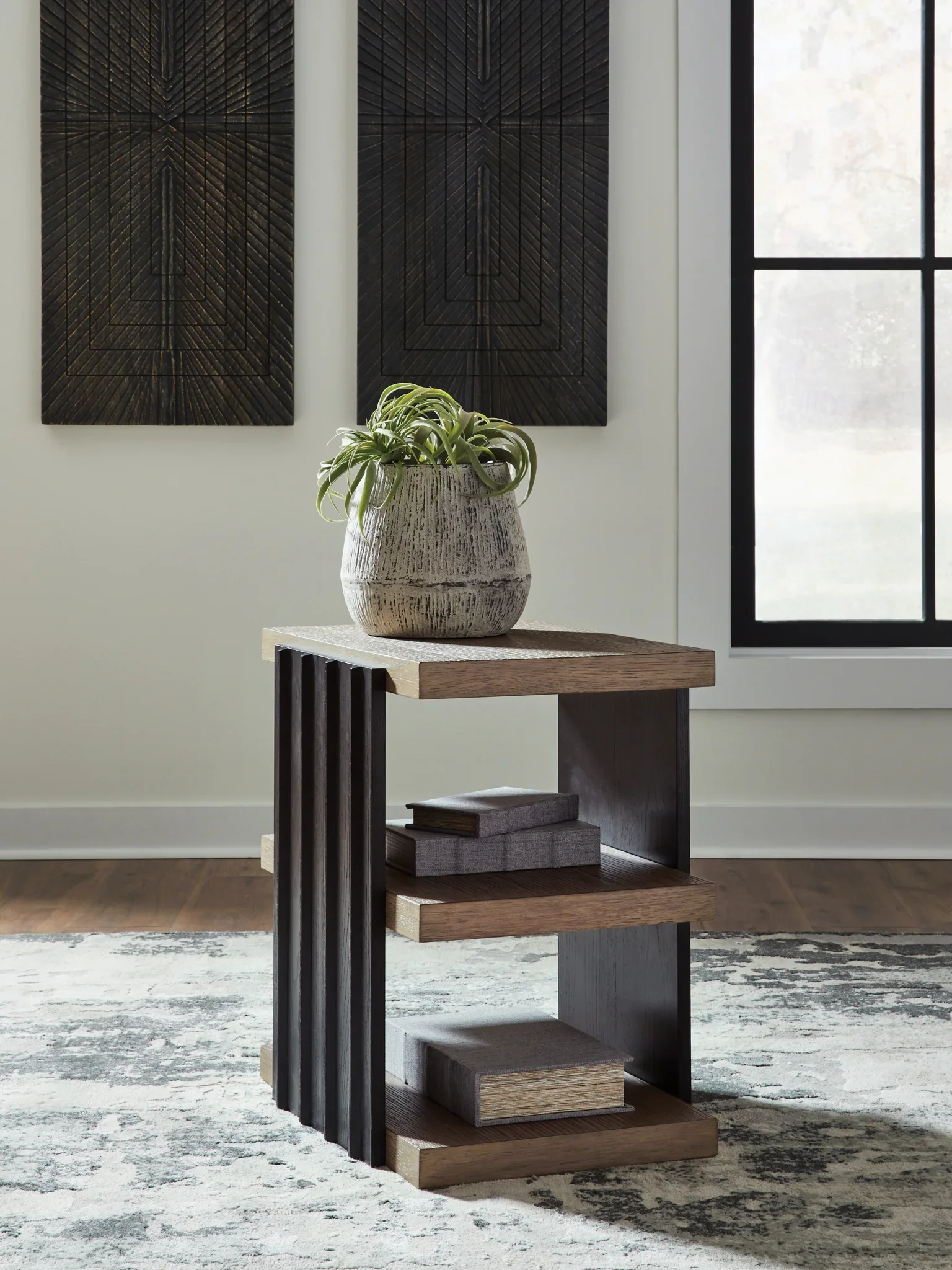 Rylandyn - Rectangular End Table - Black / Light Brown - Image 2