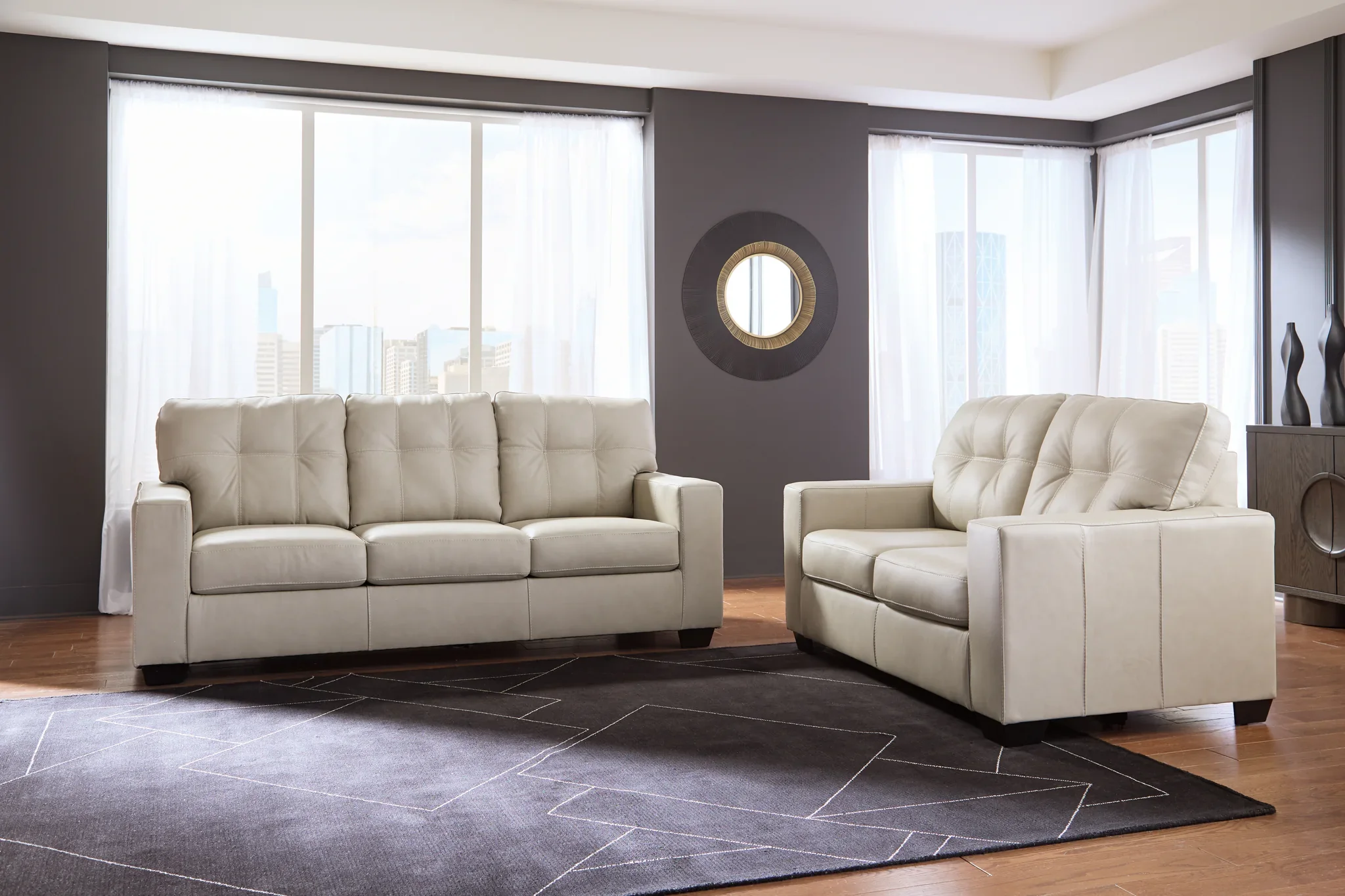 Santorine - 2 Pc. - Sofa, Loveseat - Bone - Image 9
