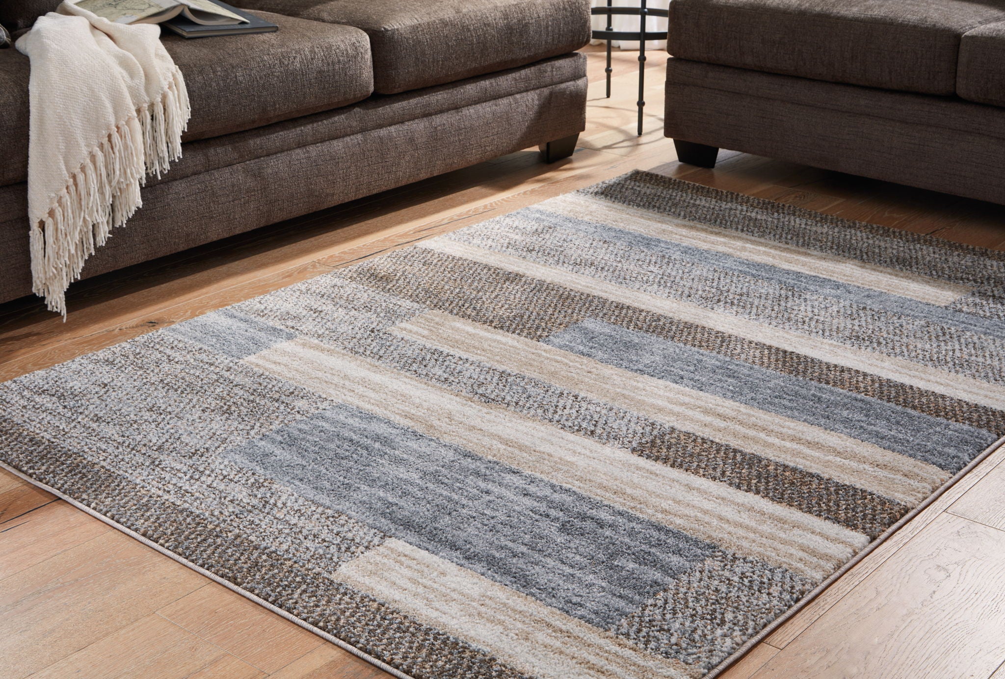Sethburn - Cream / Brown / Gray - Large Rug - 8' x 10' - Image 2