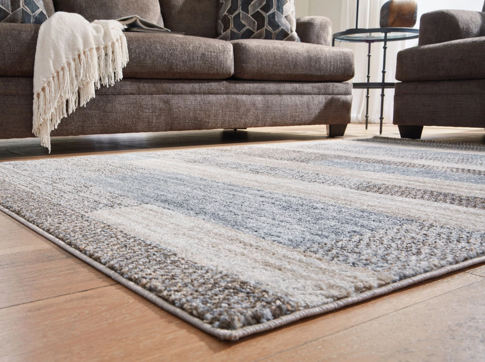 Sethburn - Cream / Brown / Gray - Medium Rug - 5' x 7' - Image 3