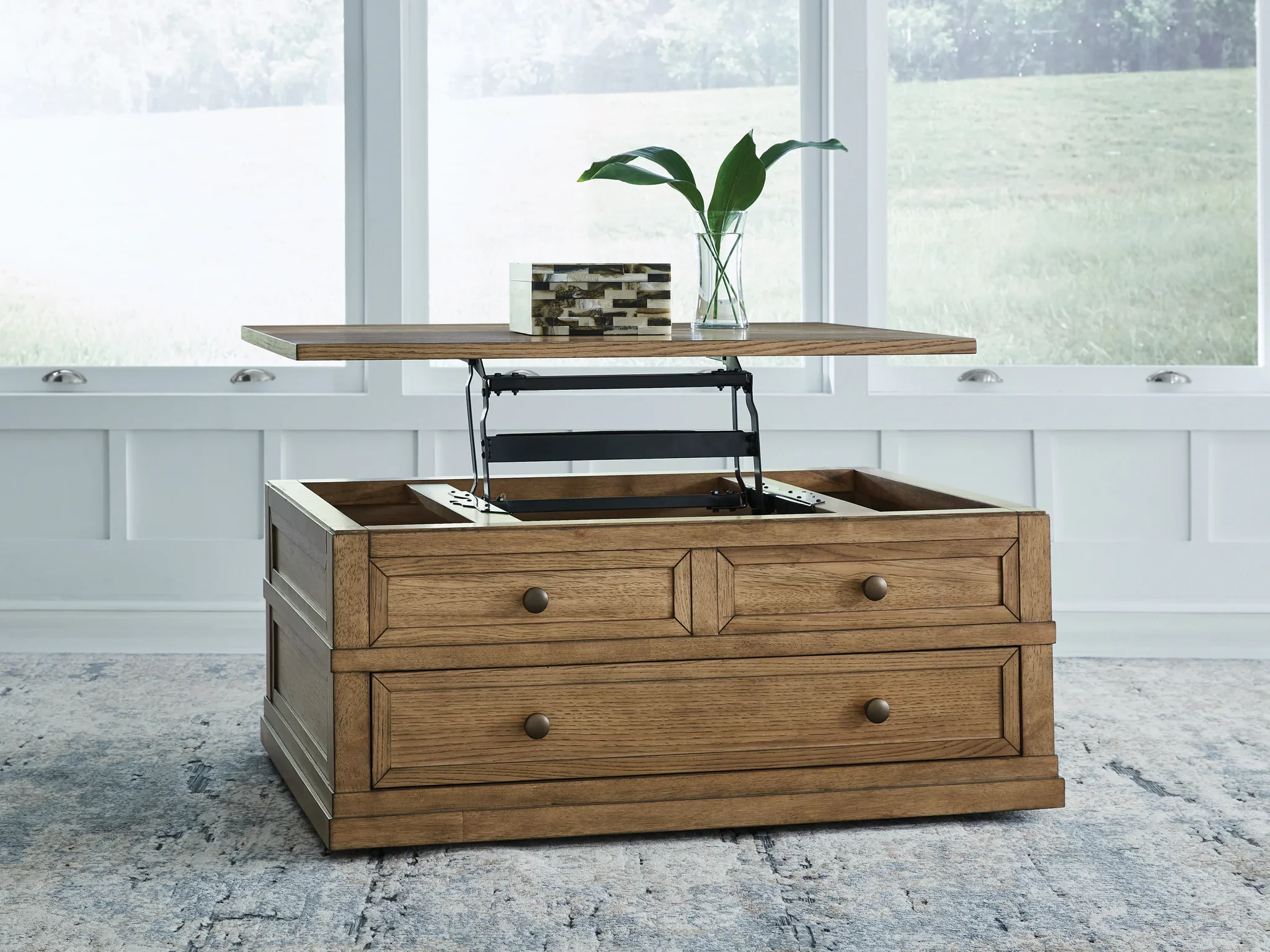 Sharlance - Light Brown - Lift Top Cocktail Table - Image 8