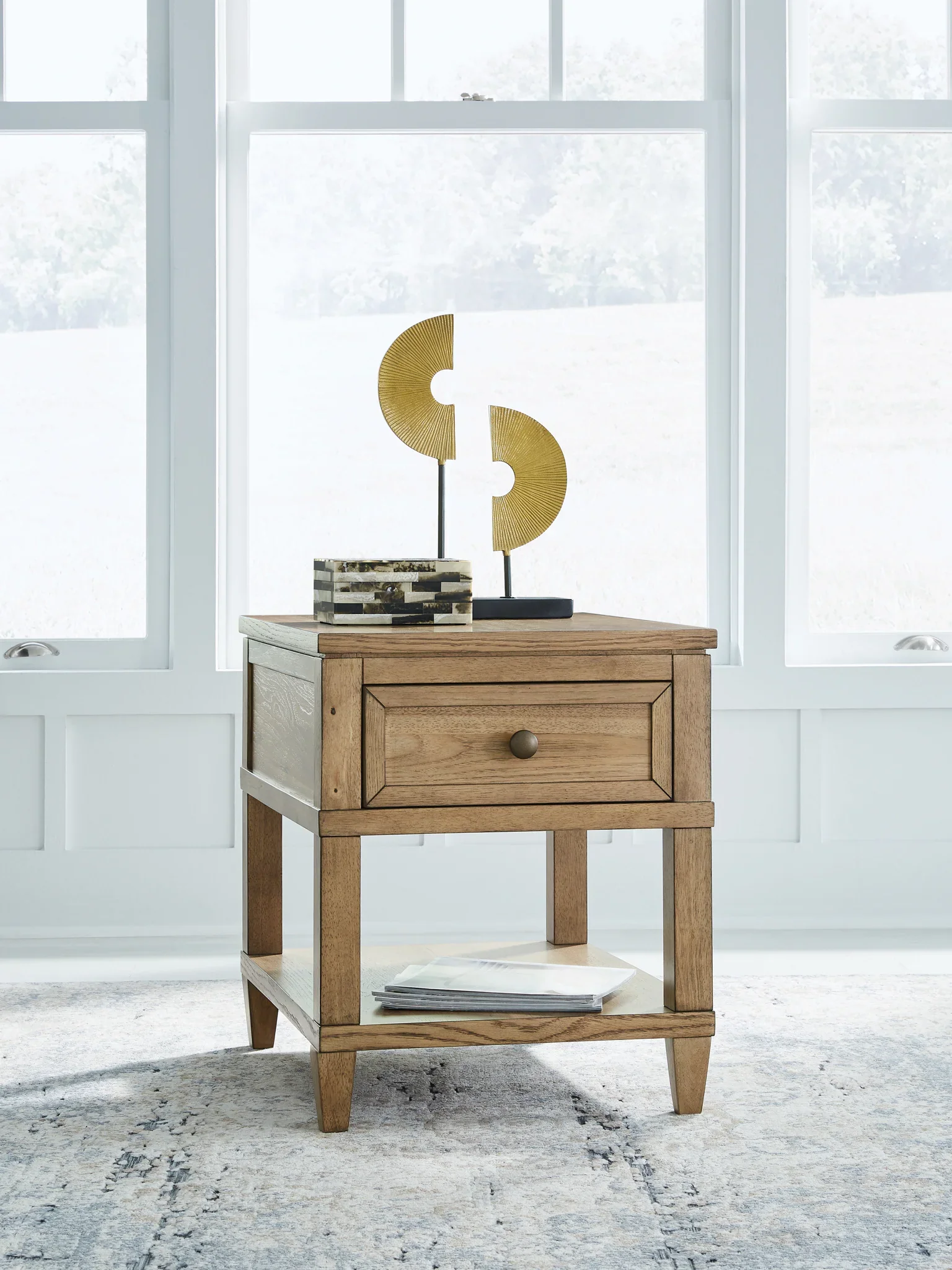 Sharlance - Light Brown - Rectangular End Table - Image 2