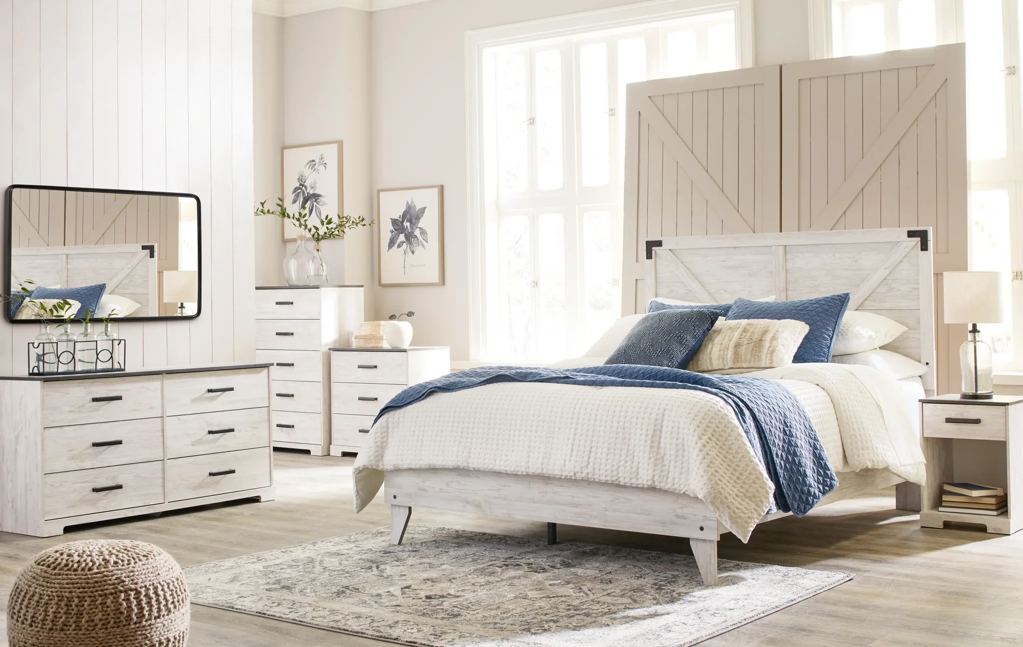 Shawburn - White / Black / Gray - Six Drawer Dresser - Image 3