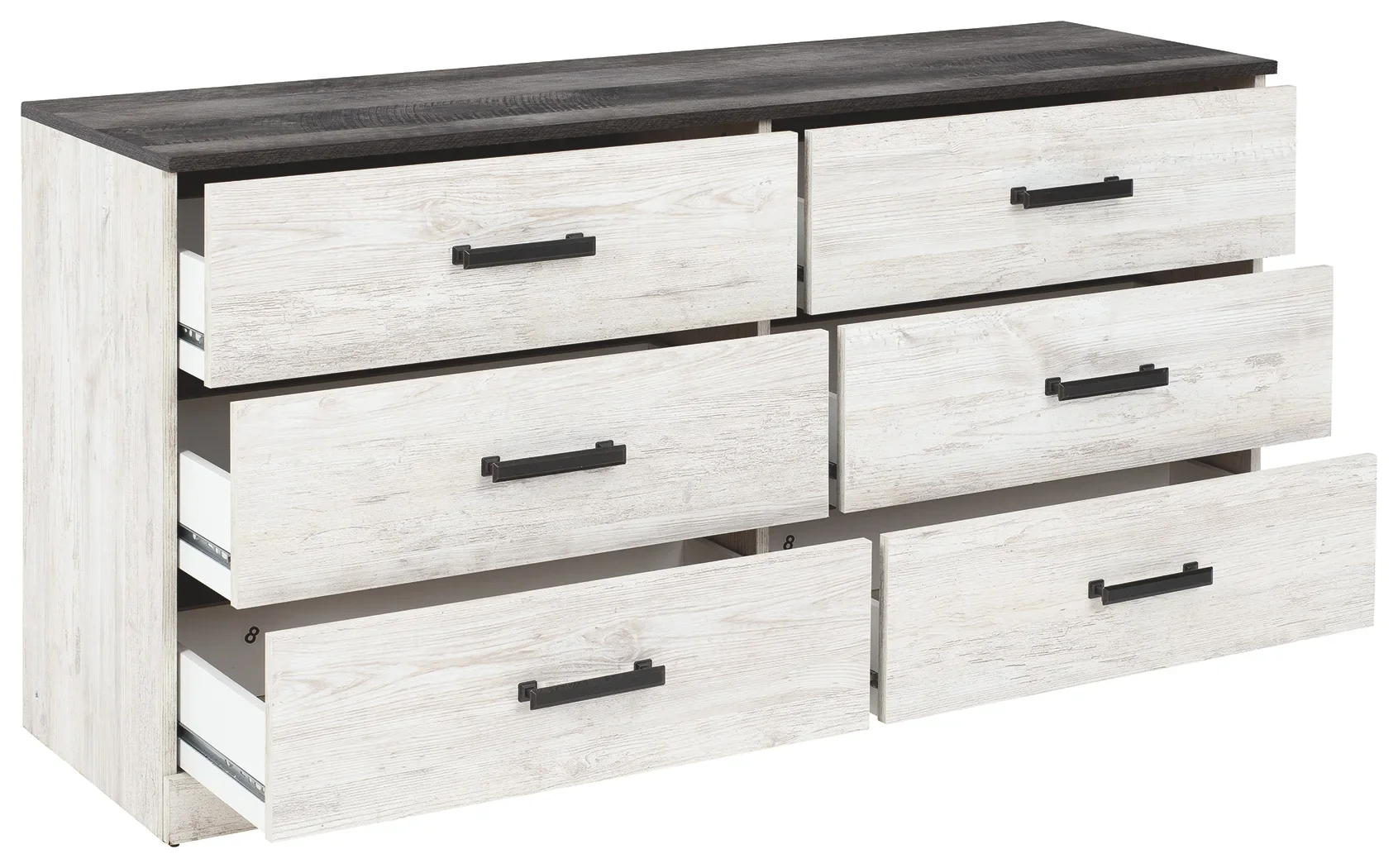 Shawburn - White / Black / Gray - Six Drawer Dresser - Image 4