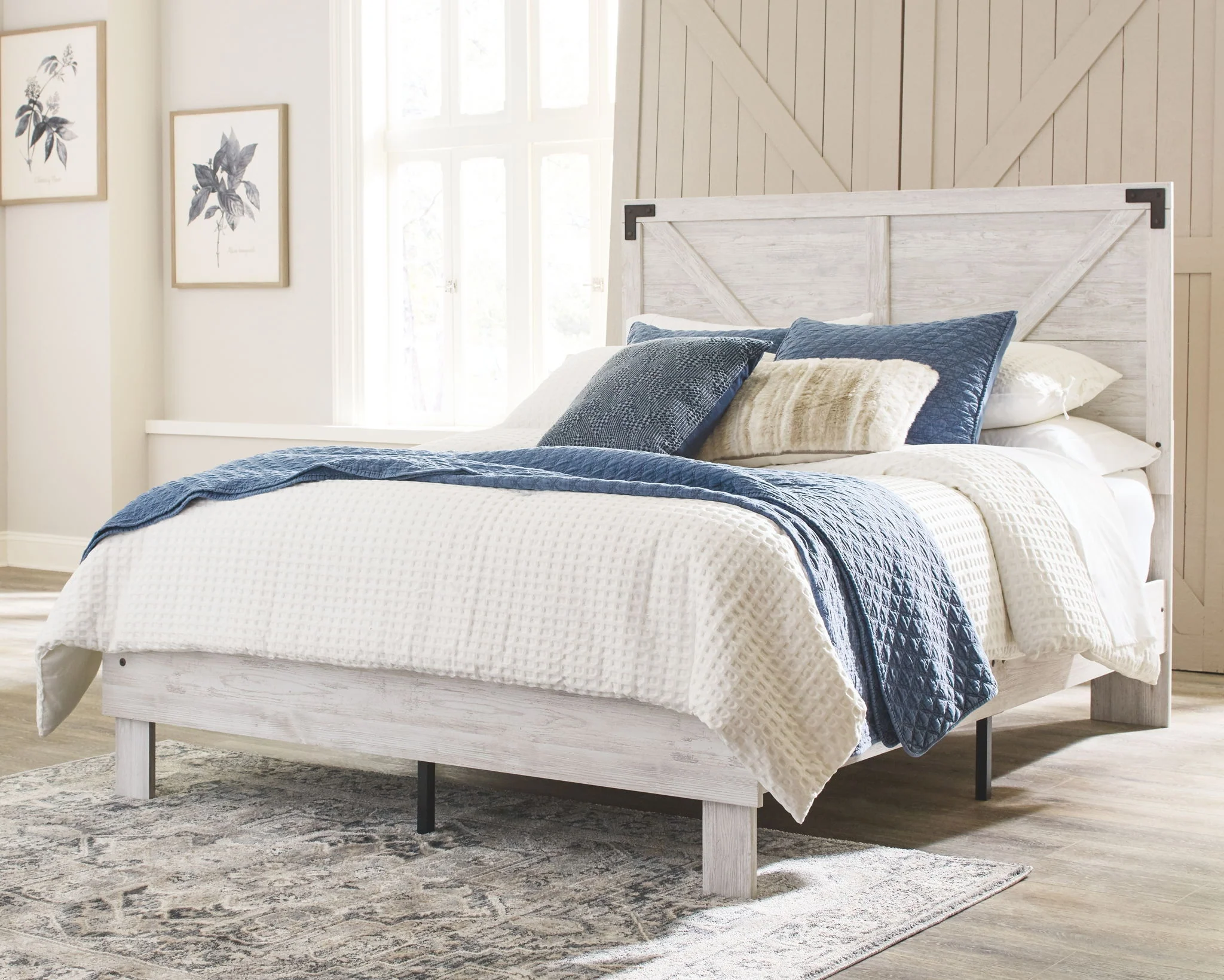 Shawburn - Whitewash - Full Panel Platform Bed - Image 2