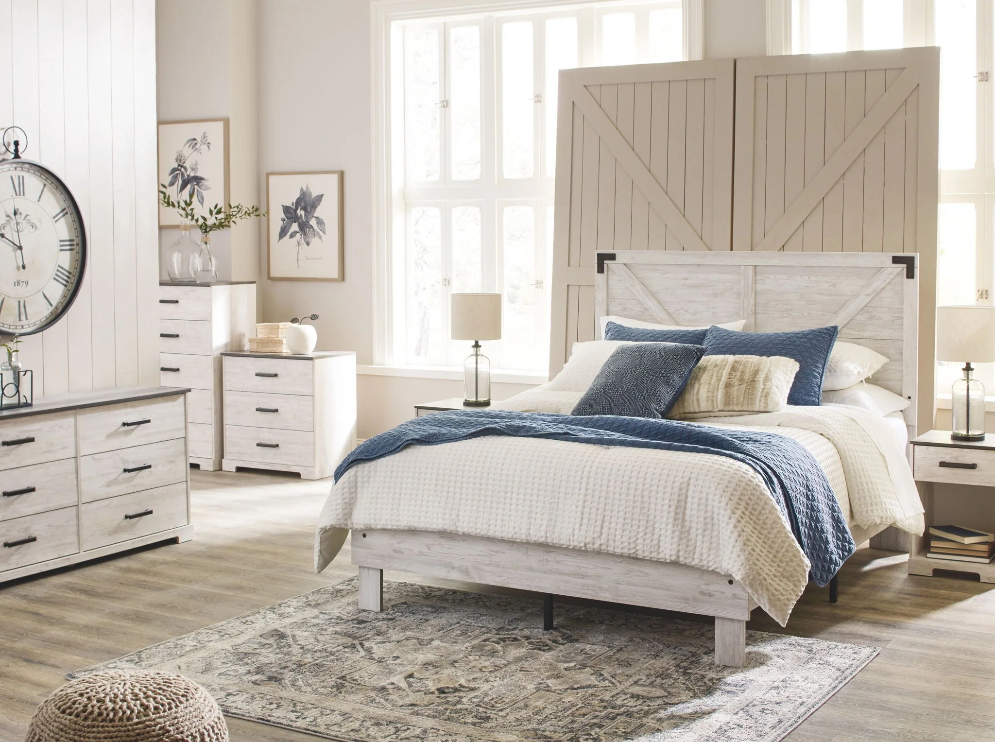 Shawburn - Whitewash - Full Panel Platform Bed - Image 4