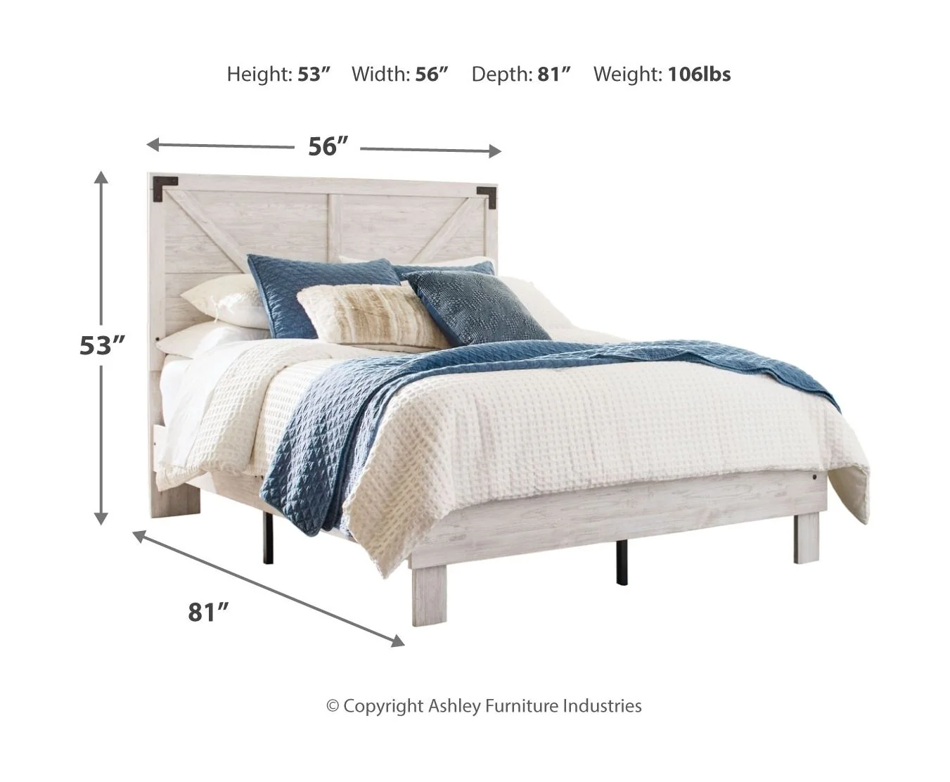 Shawburn - Whitewash - Full Panel Platform Bed - Image 7
