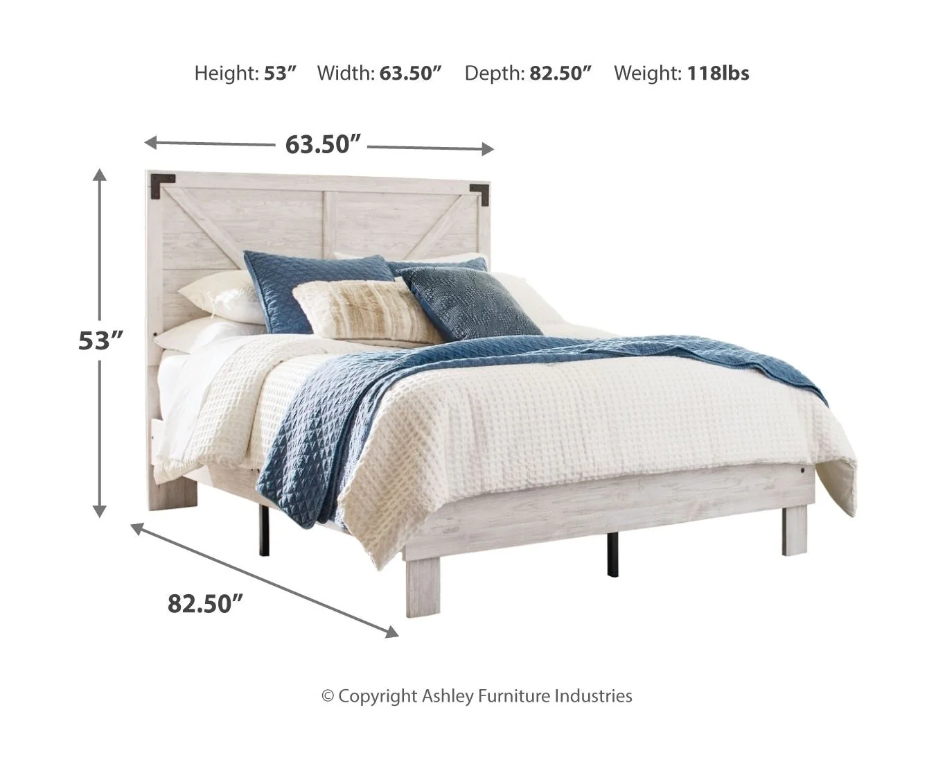 Shawburn - Whitewash - Queen Panel Platform Bed - Image 5
