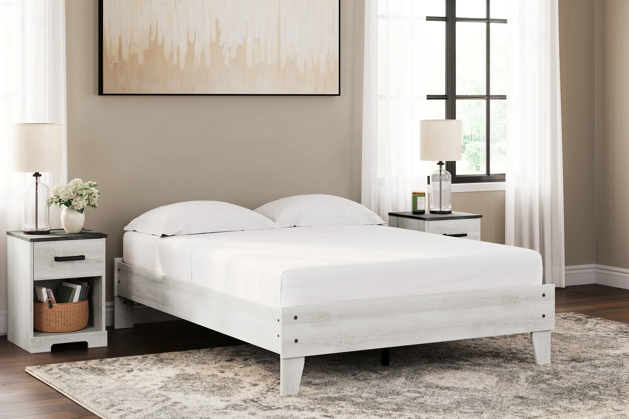 Shawburn - Whitewash - Full Platform Bed - Image 3