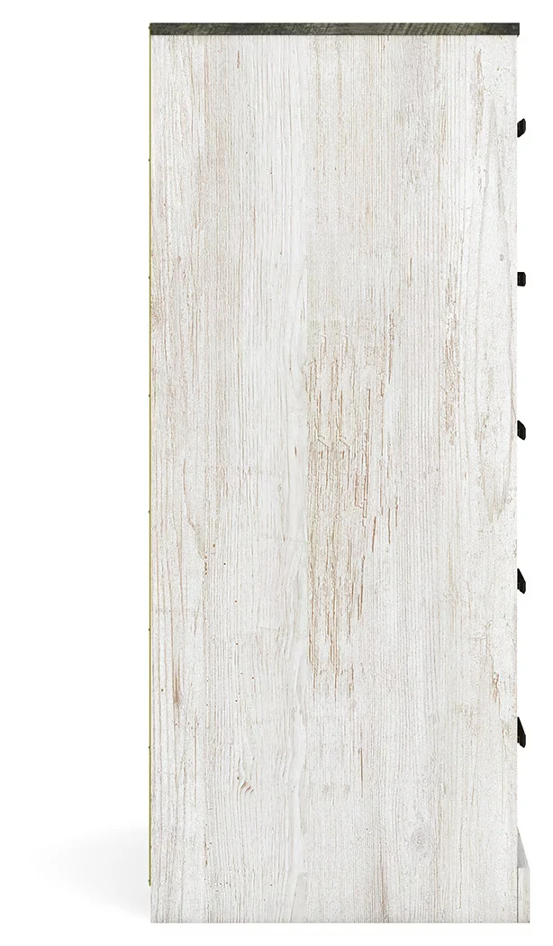 Shawburn - White / Black / Gray - Five Drawer Chest - Vinyl-Wrapped - Image 5