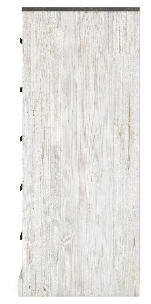 Shawburn - White / Black / Gray - Five Drawer Chest - Vinyl-Wrapped - Image 7