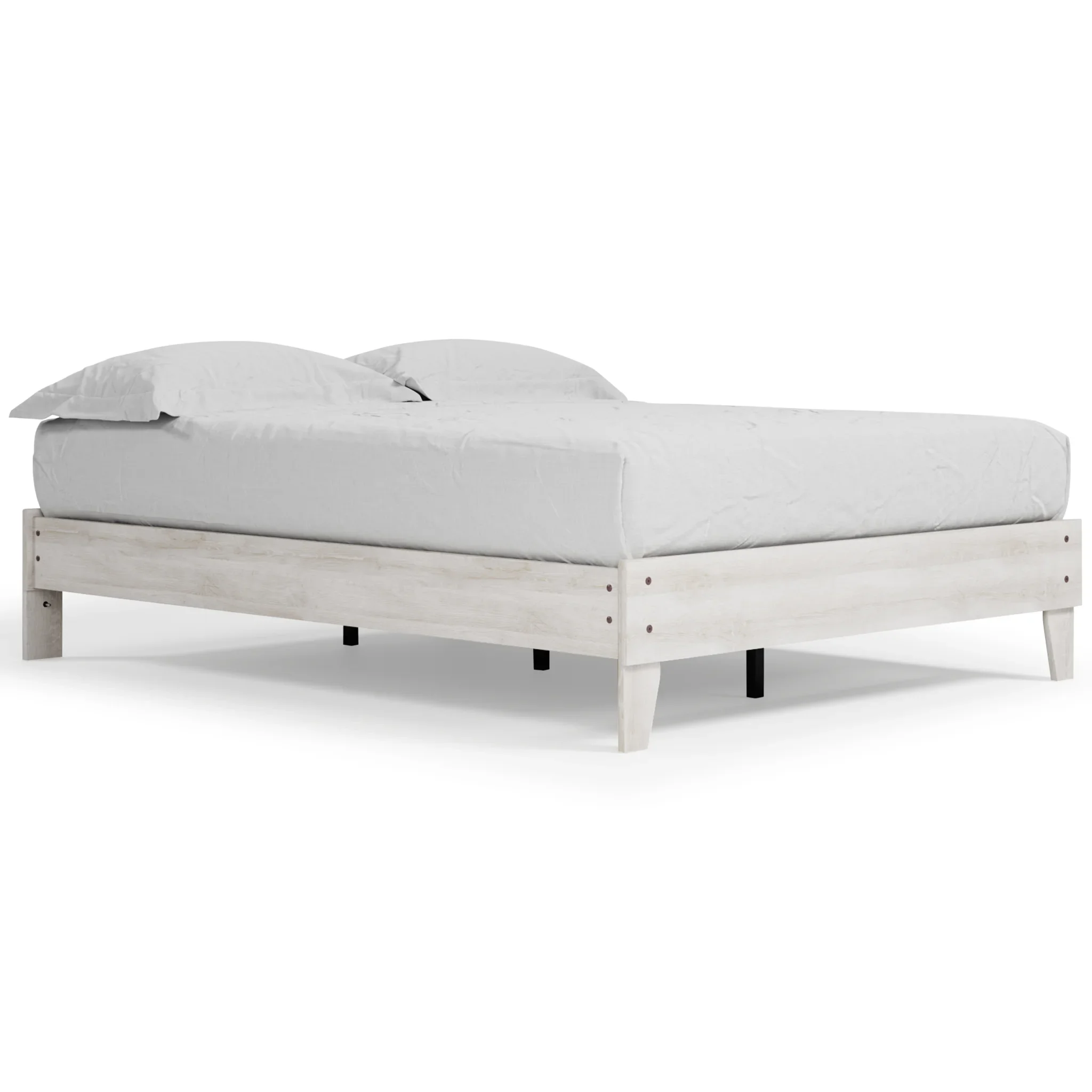 Shawburn - Whitewash - Queen Platform Bed - Image 2