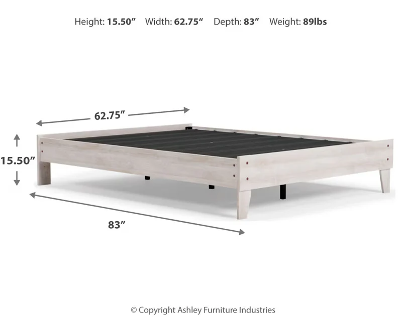 Shawburn - Whitewash - Queen Platform Bed - Image 6