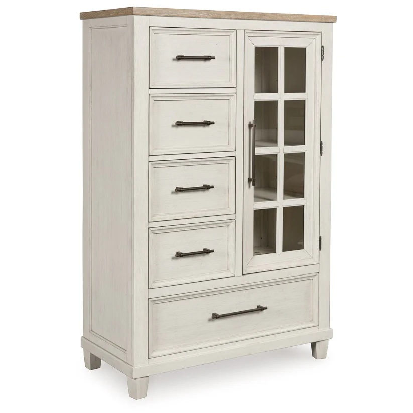 Shaybrock - Antique White / Brown - Door Chest