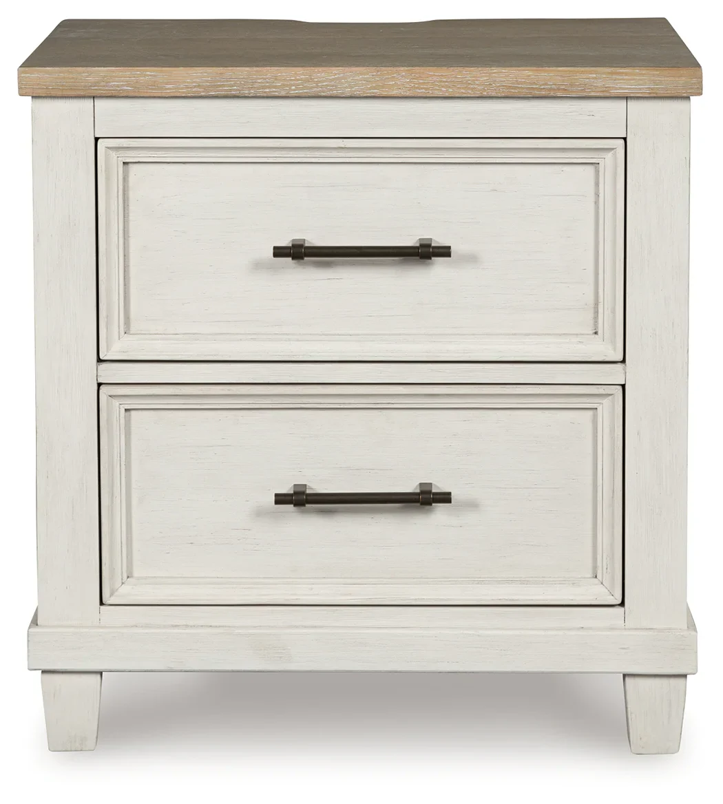 Shaybrock - Antique White / Brown - Two Drawer Night Stand - Image 6