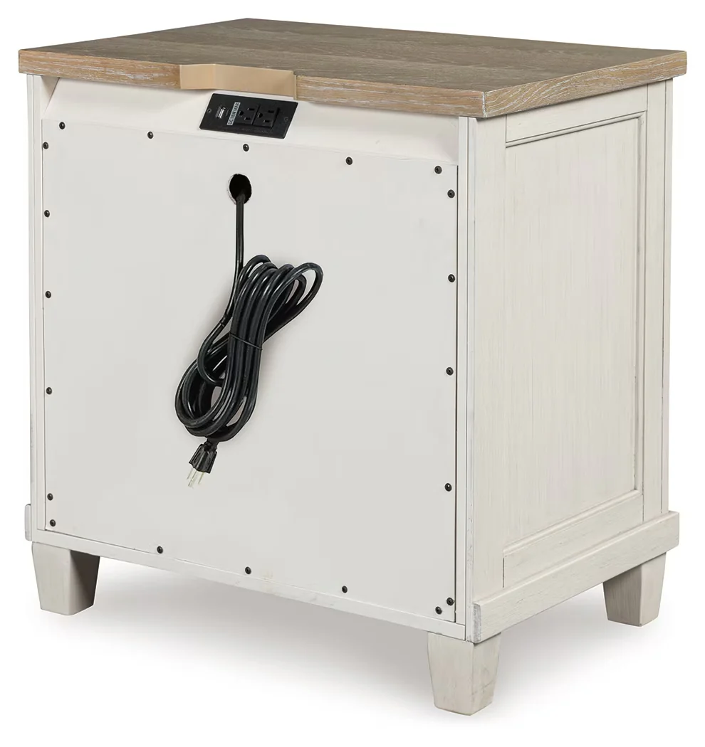 Shaybrock - Antique White / Brown - Two Drawer Night Stand - Image 7