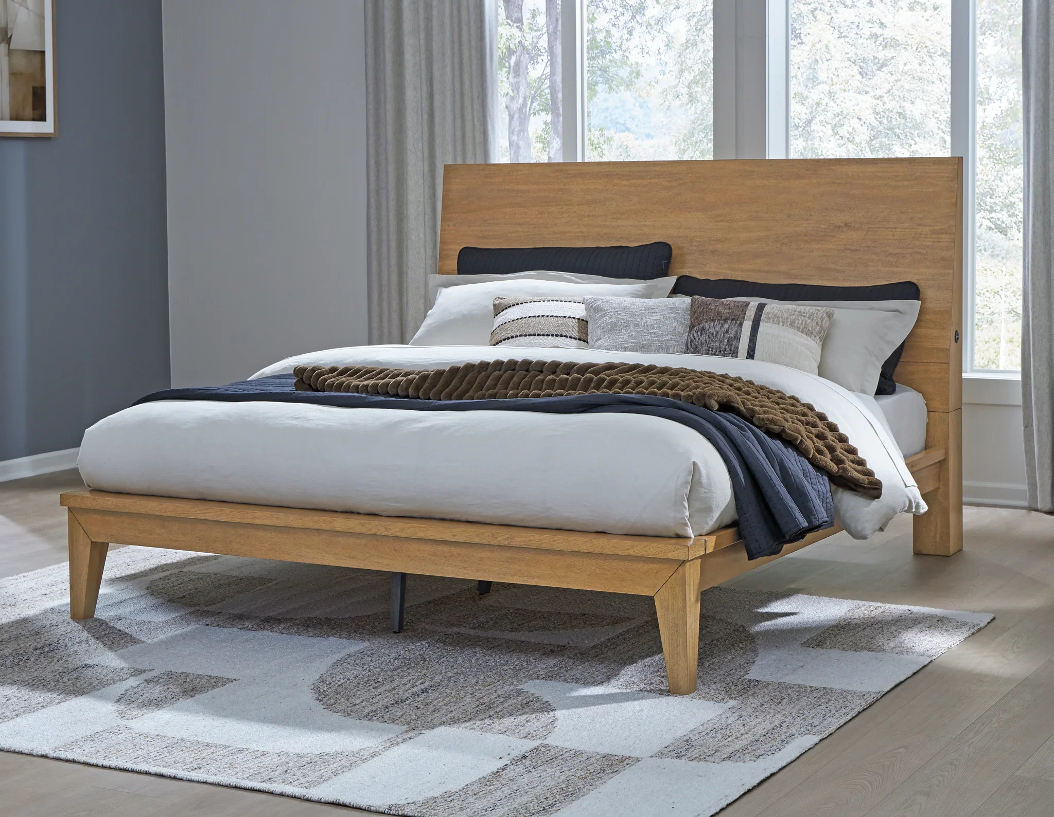 Sherbana - Light Brown - California King Panel Bed - Image 2