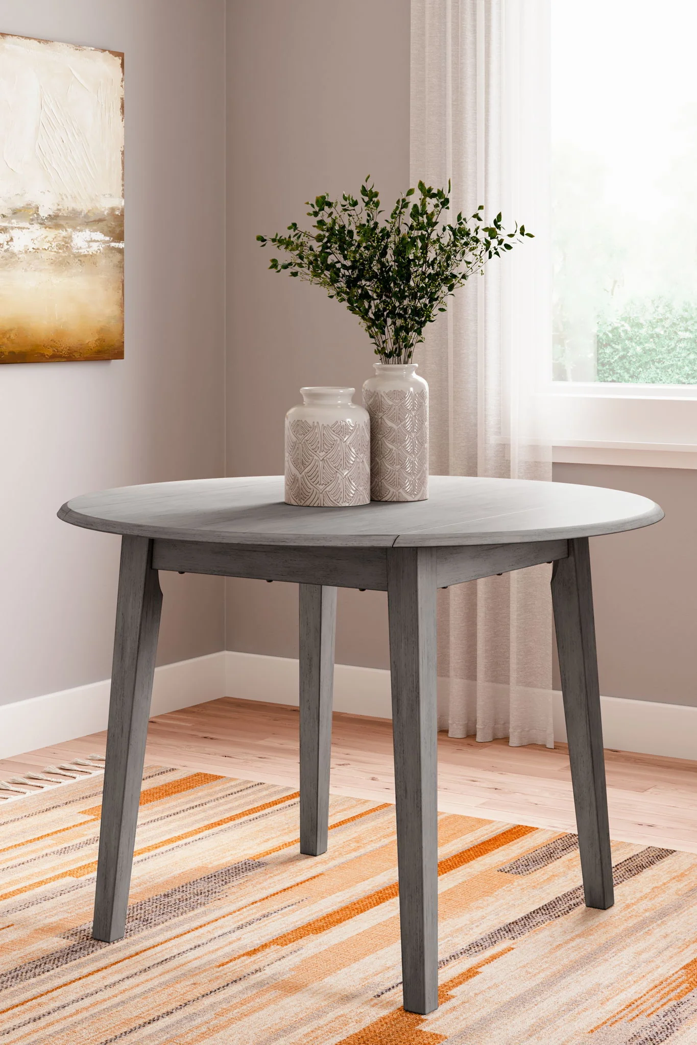 Shullden - Gray - 5 Pc. - Drop Leaf Table, 4 Side Chairs - Image 3