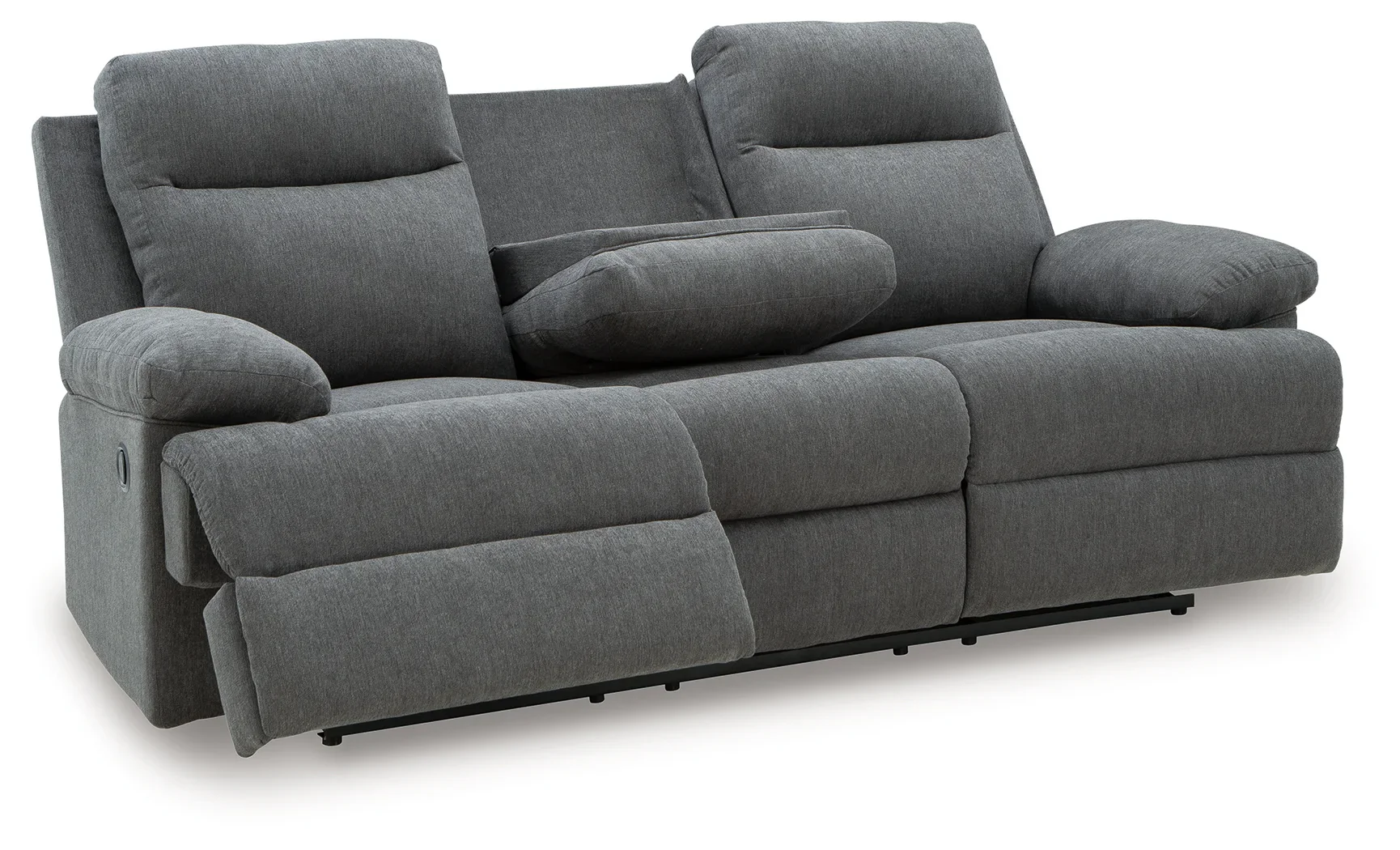 Side-Swipe - Charcoal - Reclining Sofa With Drop Down Table - Image 3
