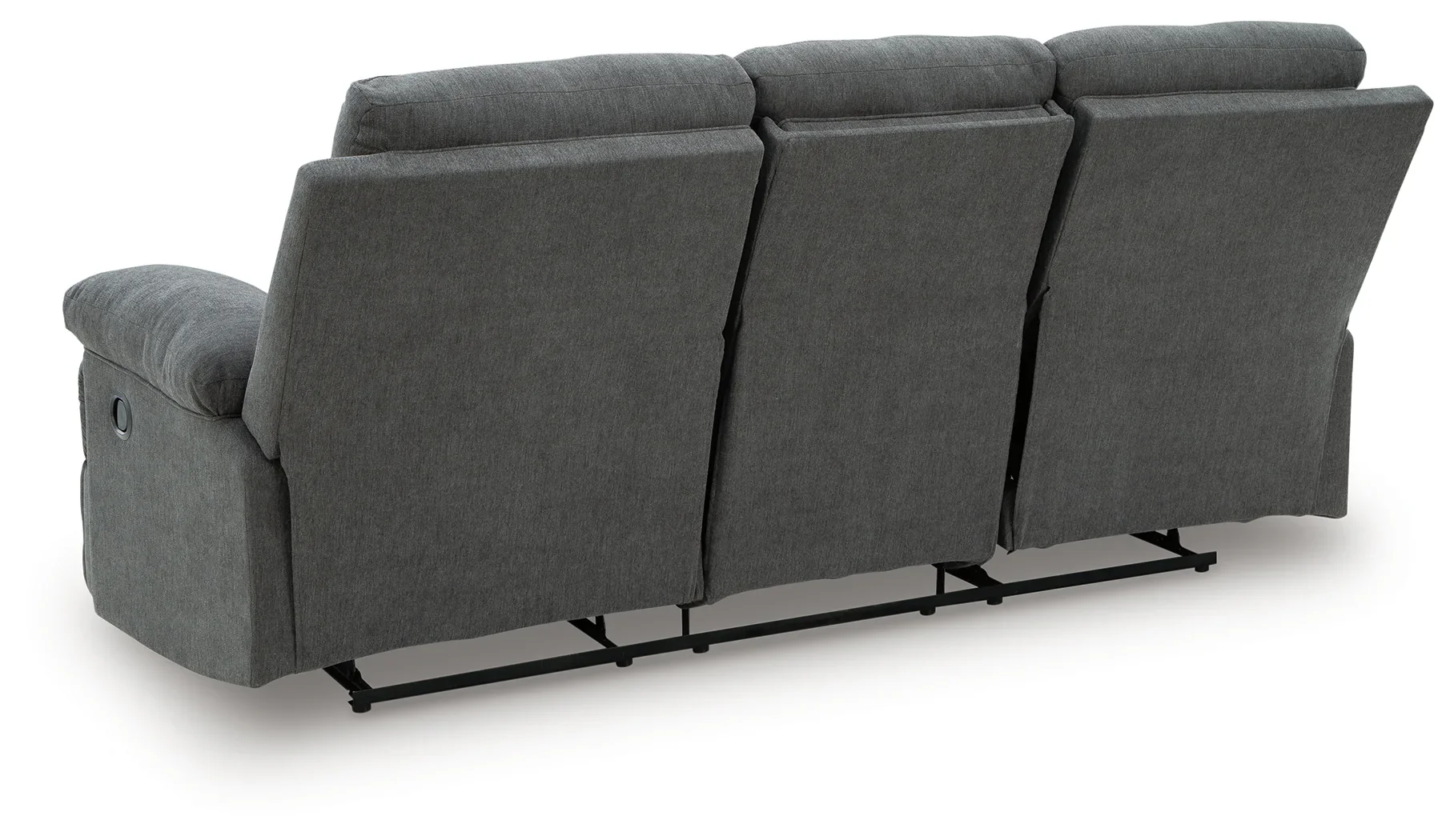 Side-Swipe - Charcoal - Reclining Sofa With Drop Down Table - Image 5