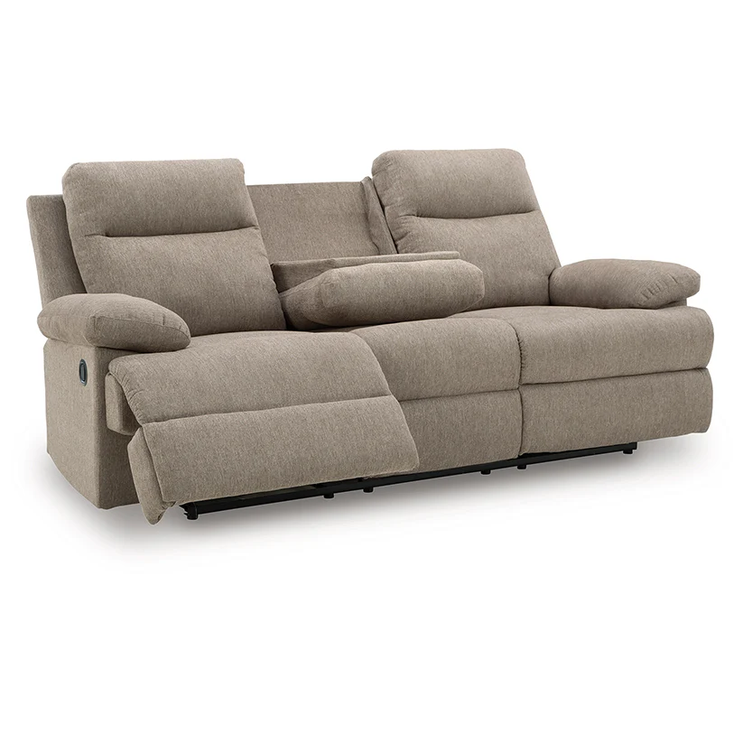 Side-Swipe - Mocha - Reclining Sofa With Drop Down Table - Image 3