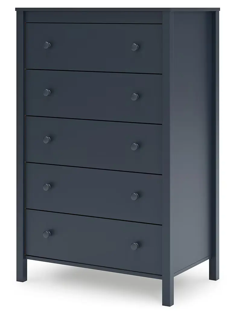 Simmenfort - Navy Blue - Five Drawer Chest - Image 3