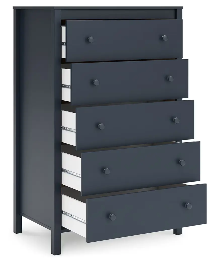 Simmenfort - Navy Blue - Five Drawer Chest - Image 4